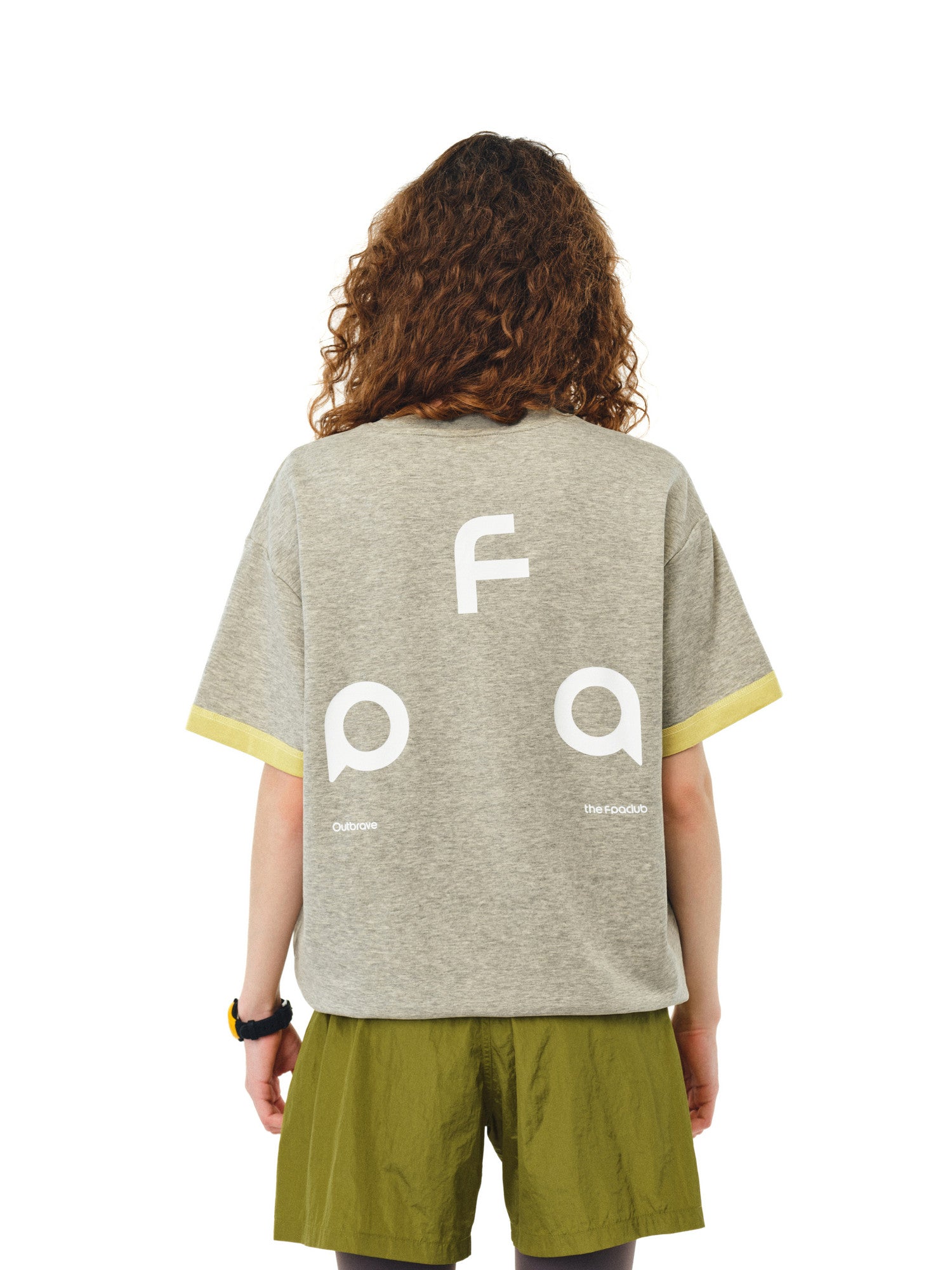 FPA Sports Triangle Logo Two-Tone Short Sleeve T-Shirt, Chinese Streetwear Loose Fit Round Neck Printed Half Sleeve Couple Summer Tee