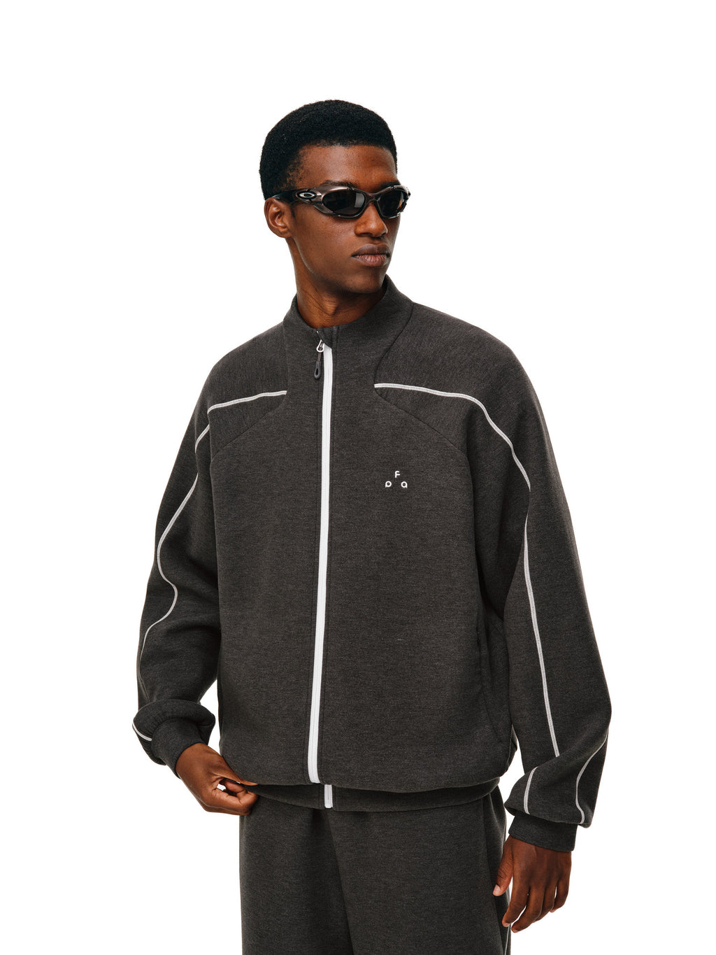 FPA Light Fleece Double-Sided Space Cotton Stand Collar Hoodie - Spring/Fall Sports Color-Block Zipper Casual Cardigan for Men