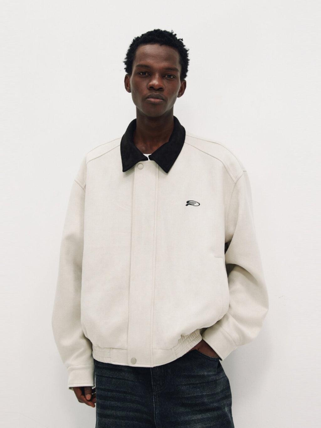 FPA Blue Suede Lapel Jacket – Chinese Streetwear Trend, Loose-Fit American Style Short Couple Jacket for Spring/Autumn