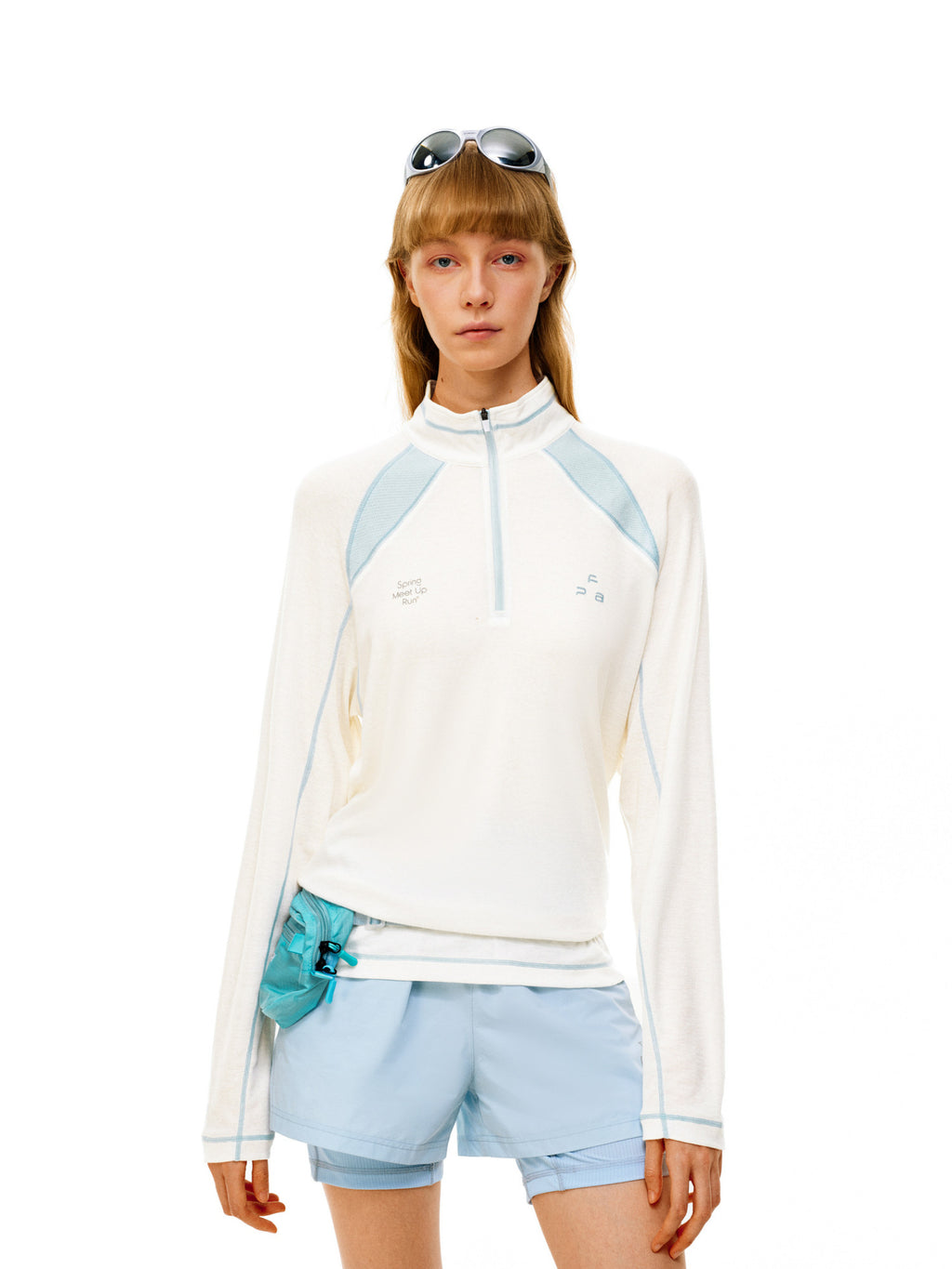 FPA Color-Block Stitch Half-Zip Long-Sleeve Autumn Wool Outdoor Half-Turtleneck Unisex T-Shirt