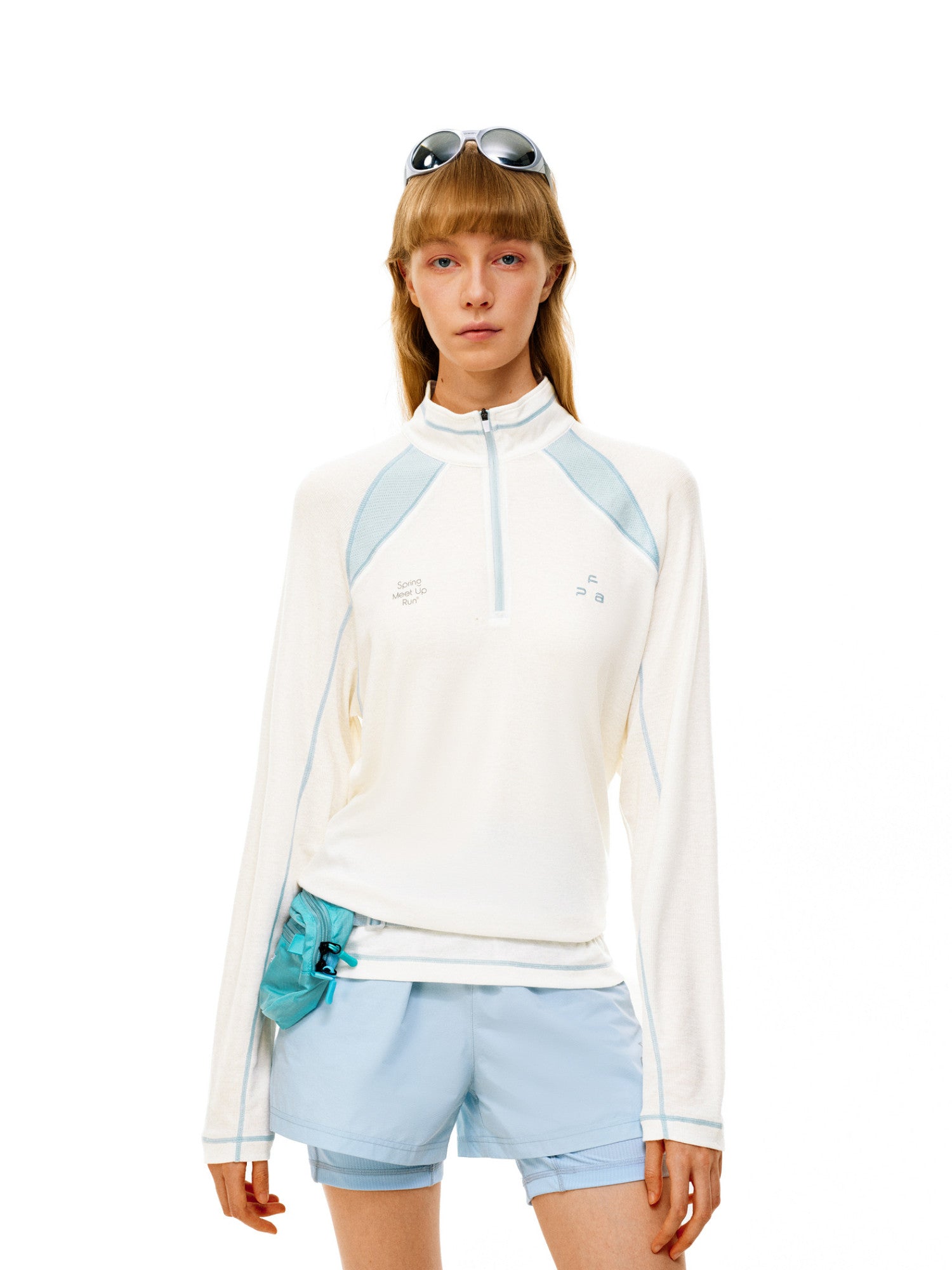 FPA Color-Block Stitch Half-Zip Long-Sleeve Autumn Wool Outdoor Half-Turtleneck Unisex T-Shirt