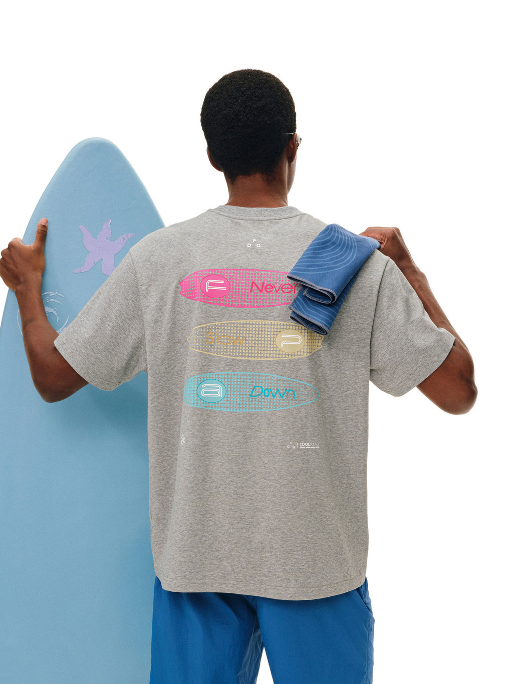 FPA COOLMAX Surfboard Polka Dot Pattern Sports Short Sleeve T-Shirt, Cool & Quick-Dry Breathable Summer Unisex Tee