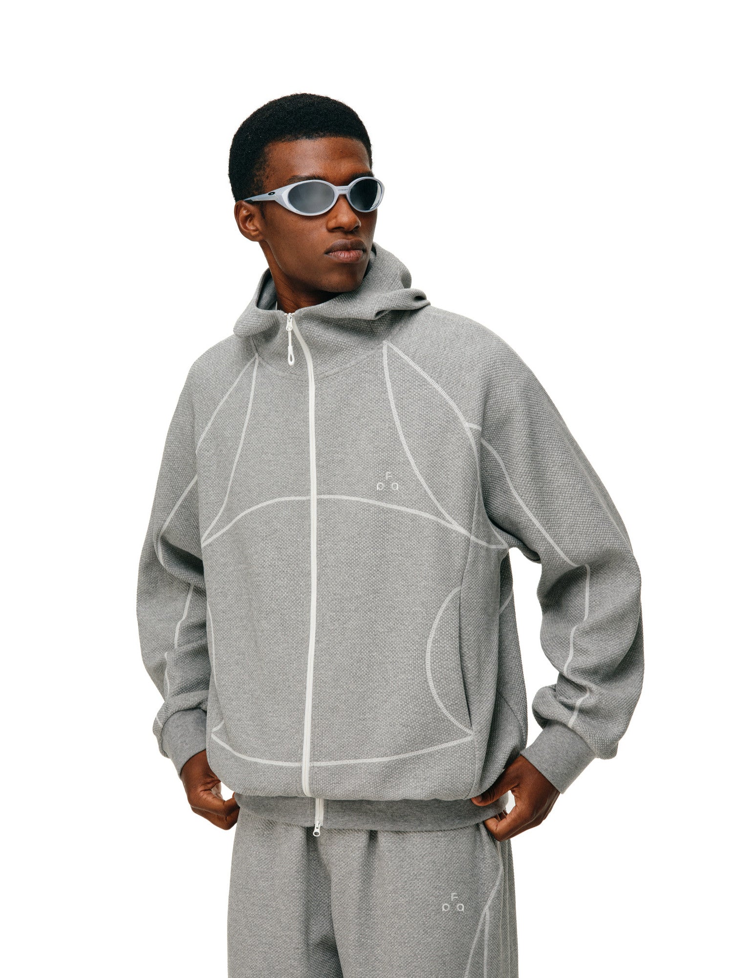 FPA Plaid Zip-Up Hoodie for Spring and Autumn - Contrast Windproof Collar Casual Cardigan with Hood