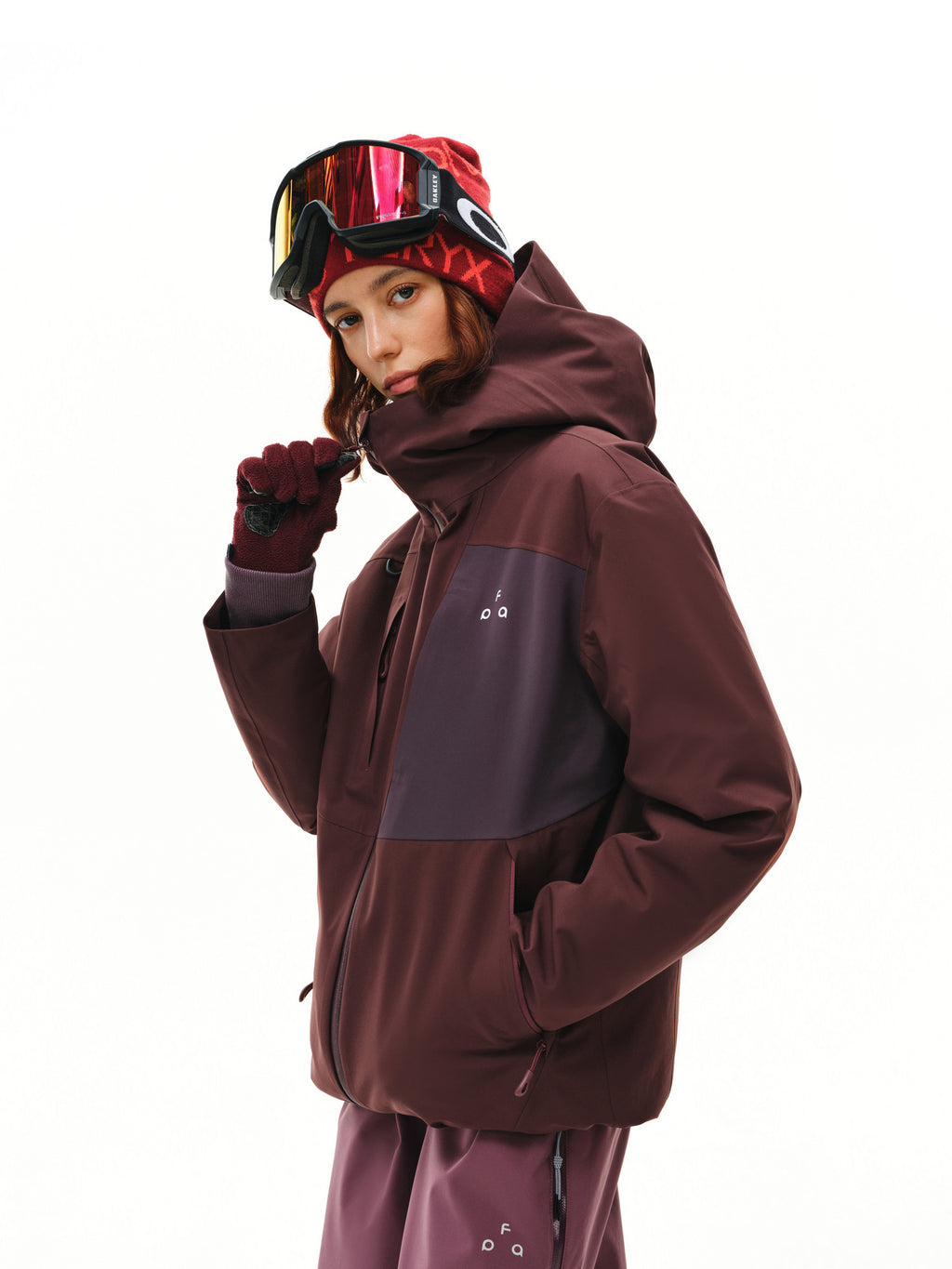 FPA Outdoor Fully Taped Seam Hardshell Down Jacket - Waterproof, Windproof, Breathable 3-Layer, Warm Color-Block Hooded Sports Down Coat