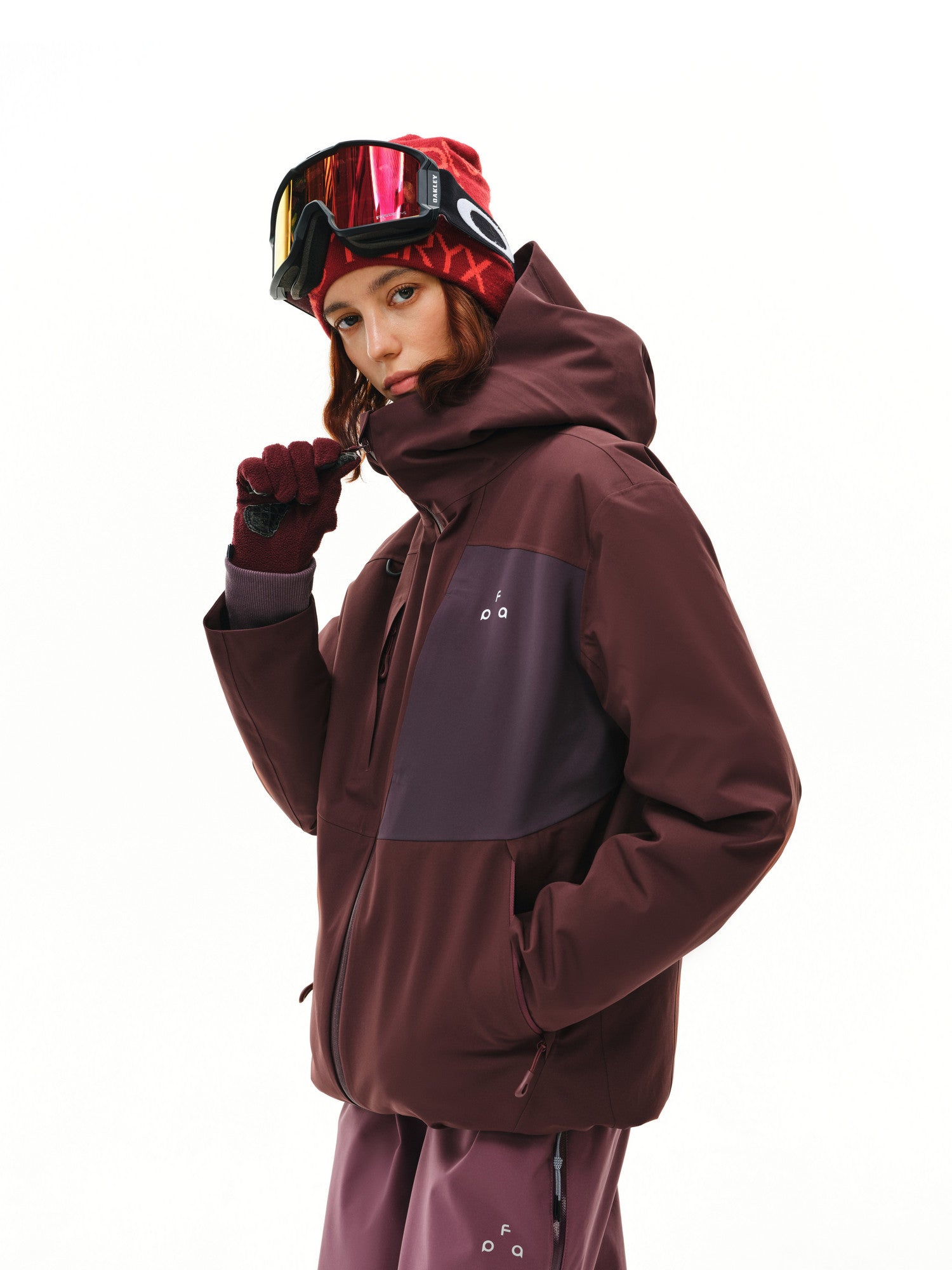 FPA Outdoor Fully Taped Seam Hardshell Down Jacket - Waterproof, Windproof, Breathable 3-Layer, Warm Color-Block Hooded Sports Down Coat