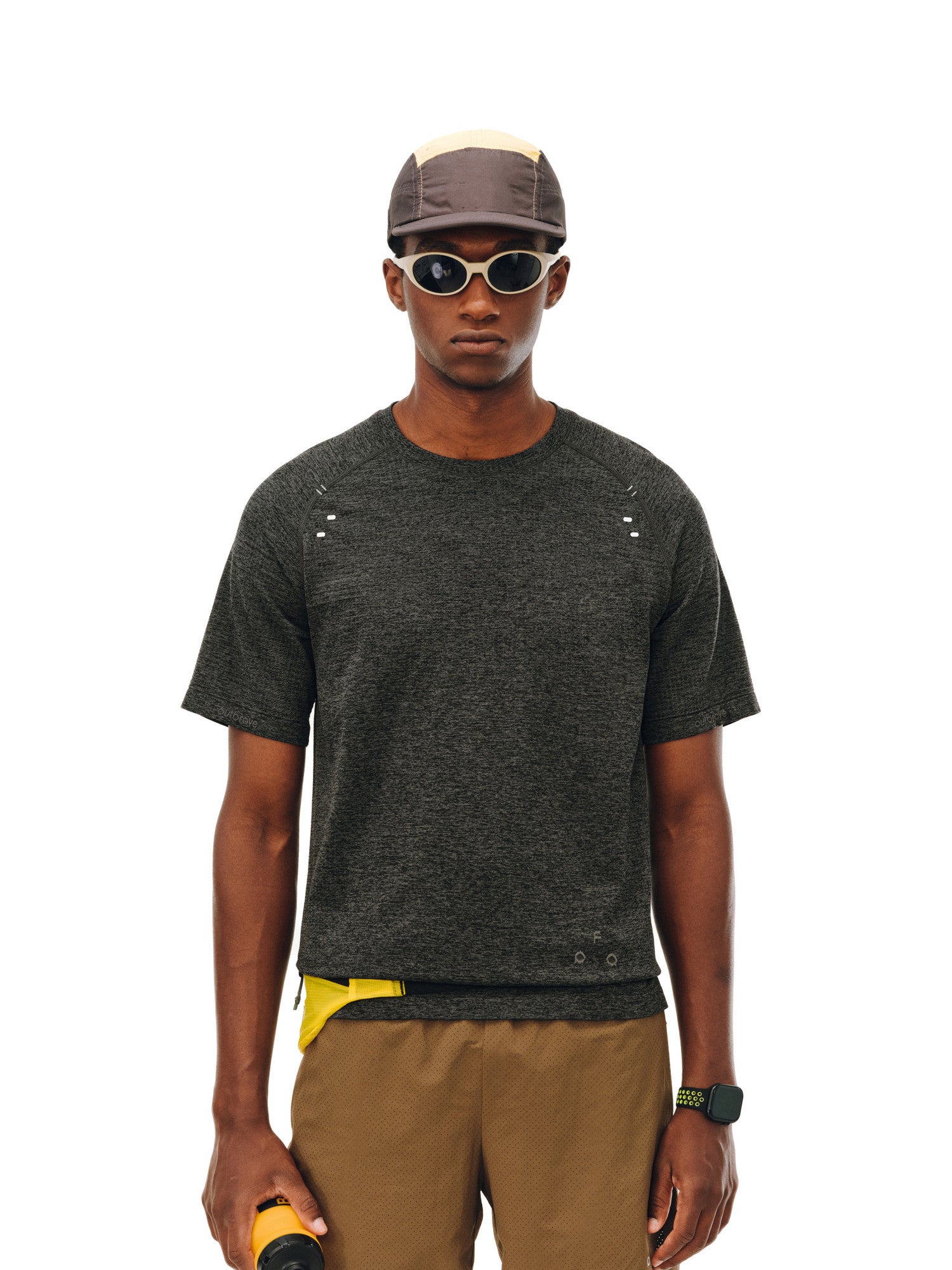 FPA Knit Sports Striped Short Sleeve Tee - Summer Round Neck Basic Outdoor Breathable Fitness T-Shirt for Men