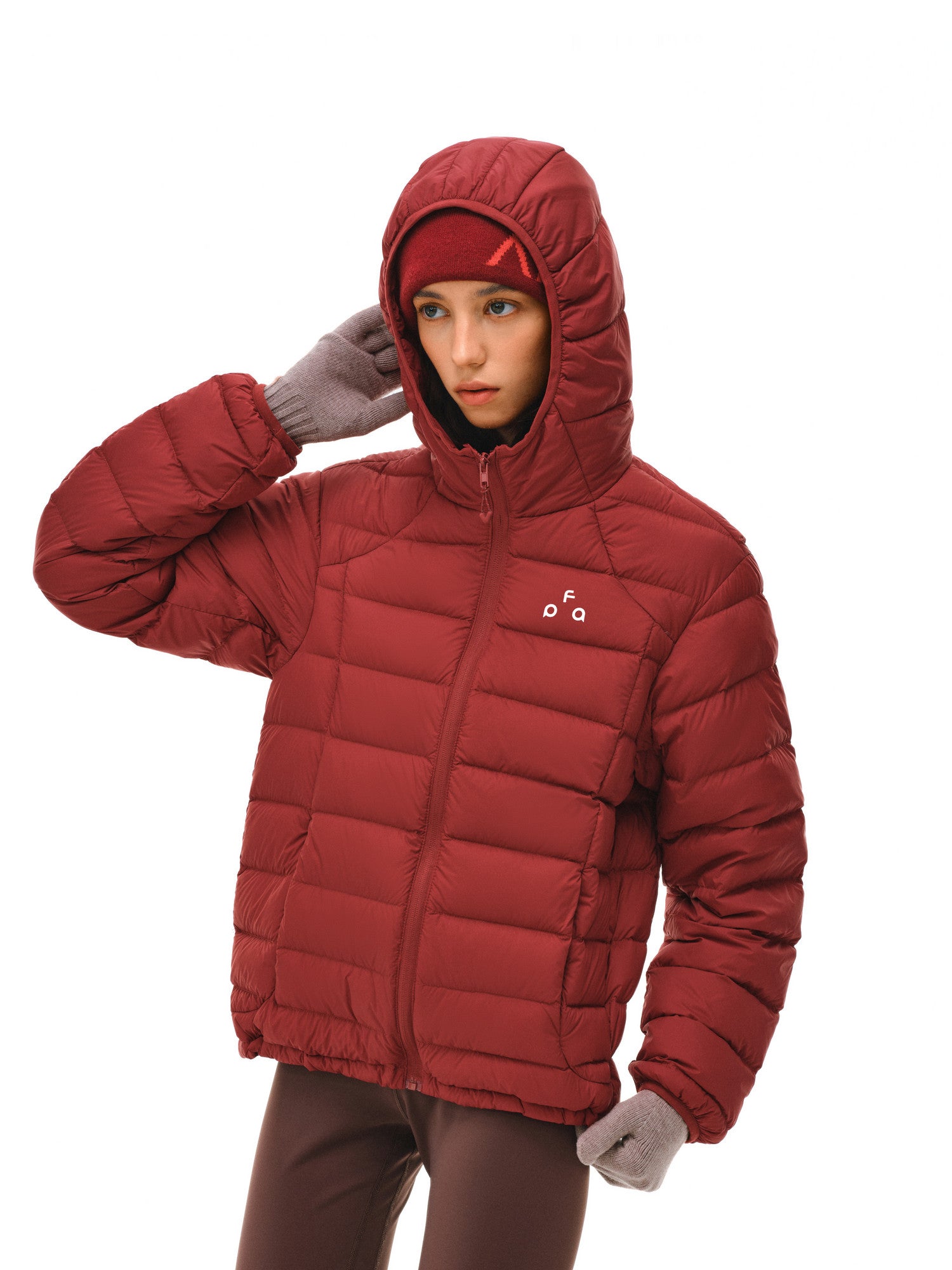 FPA Brand Triangle Logo Hooded Down Jacket – Lightweight Autumn/Winter Couple's Streetwear Warm Coat