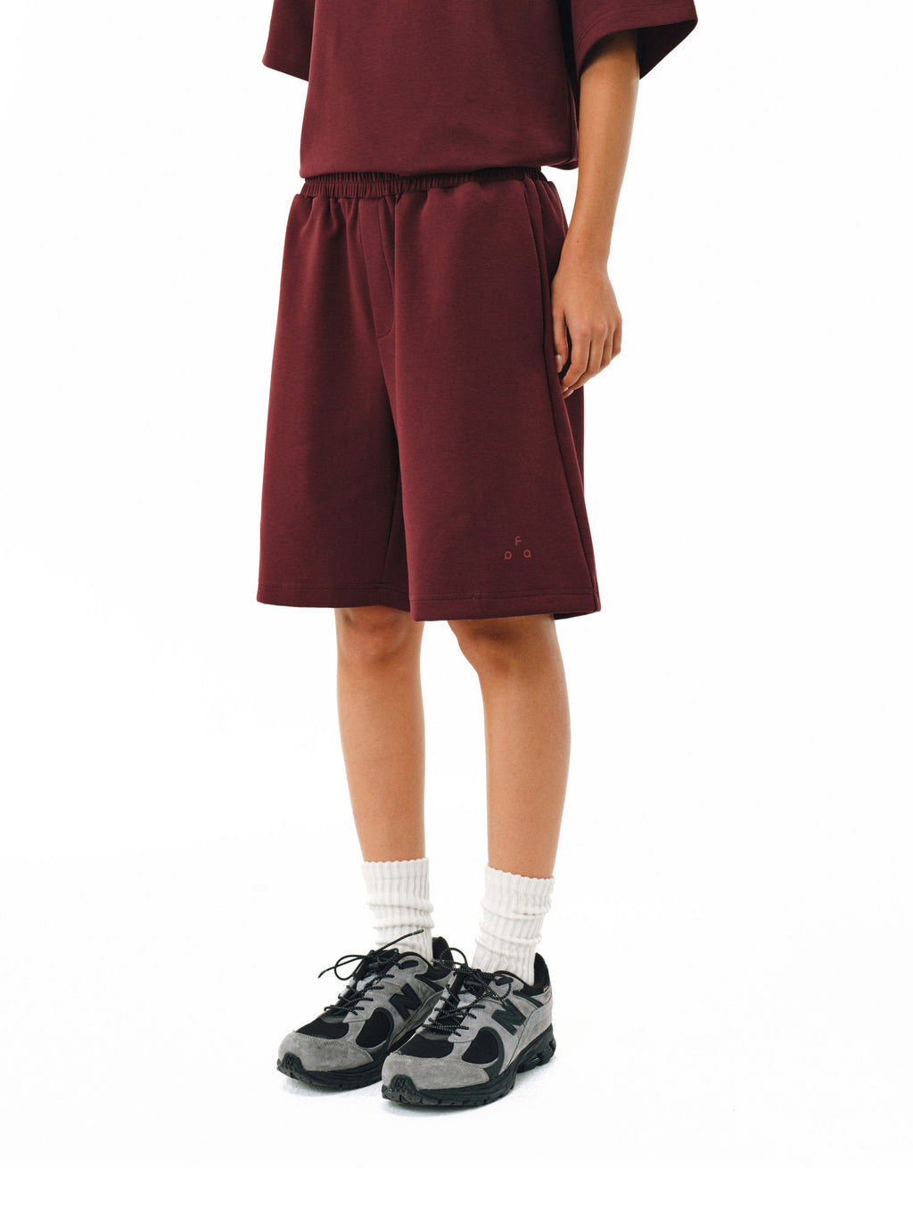 FPA Double-Faced Air Layer Anti-Pilling Cool-Touch Special Yarn Logo Shorts Summer Chinese Street Style Straight-Leg 5-Pocket Shorts
