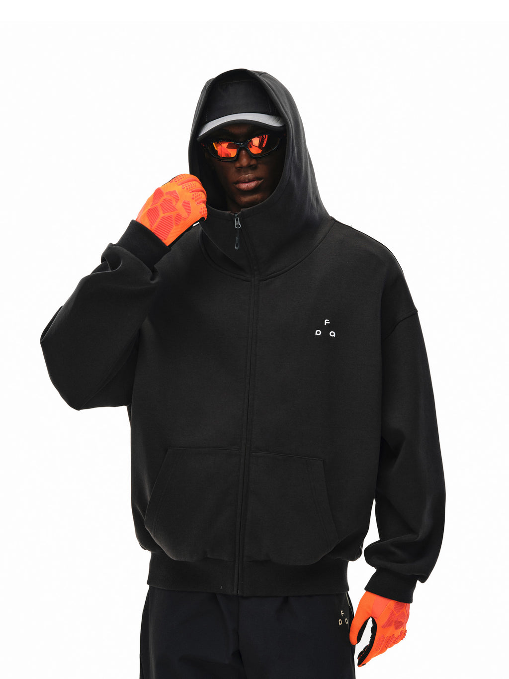 FPA Contrast Logo Zip-Up Hoodie – Relaxed Fit, Unisex, Spring/Fall