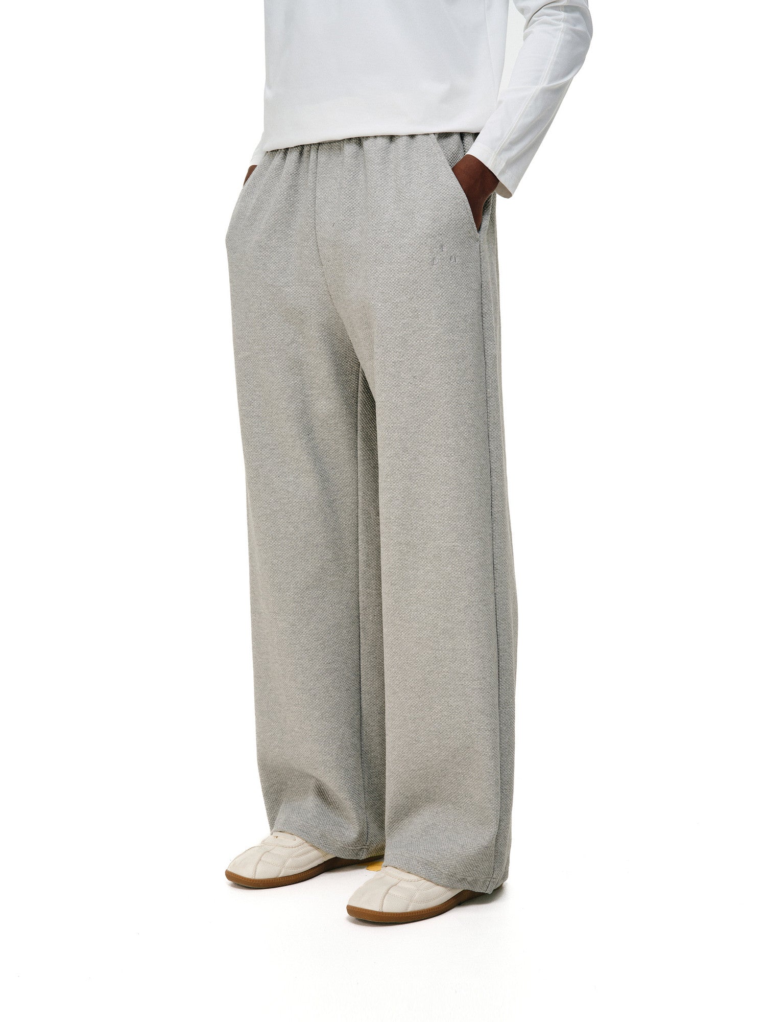 FPA Sports Honeycomb Texture Knit Straight-Leg Loose Pants Autumn Lyocell Basic Logo Casual Trousers for Men
