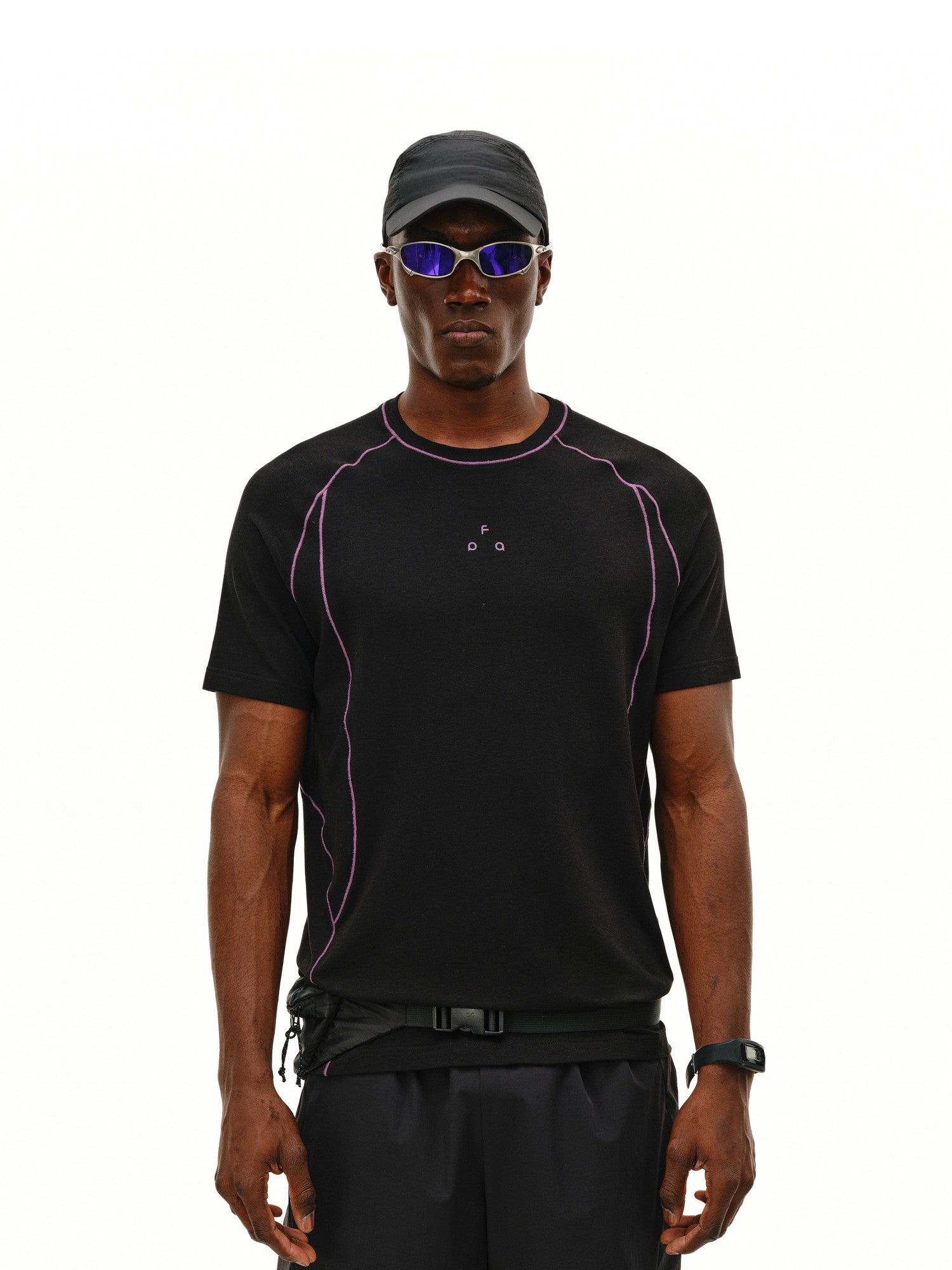 FPA Sports Contrast Color Shrimp Short Sleeve T-Shirt, Crew Neck, Moisture-Wicking, Quick-Dry, Premium Fitness Outdoor Breathable Summer Tee for Men