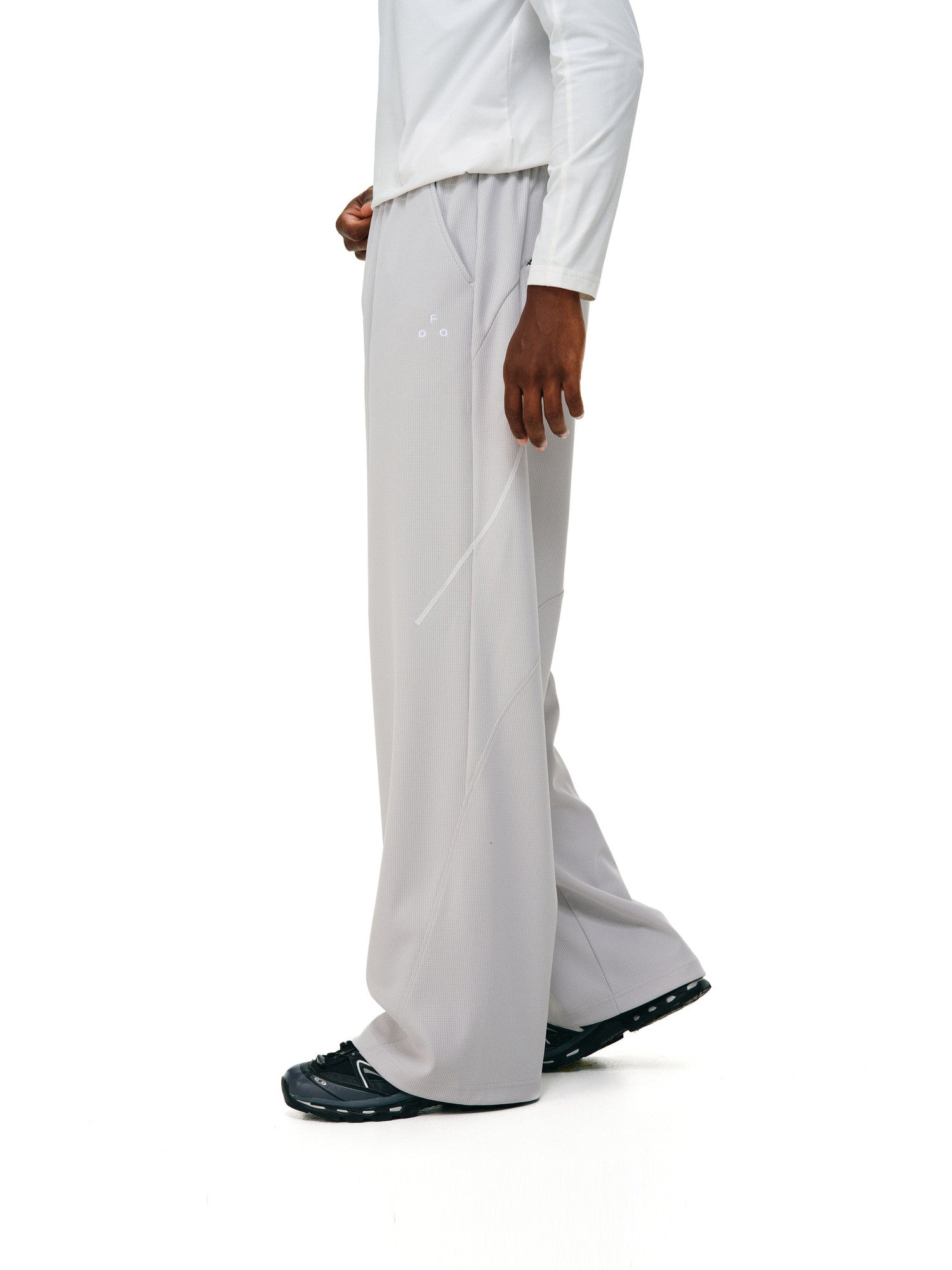 FPA Checkered Texture Casual Straight-Leg Pants – Contrast Color Athletic Outdoor Basic Logo Unisex Long Pants for Men