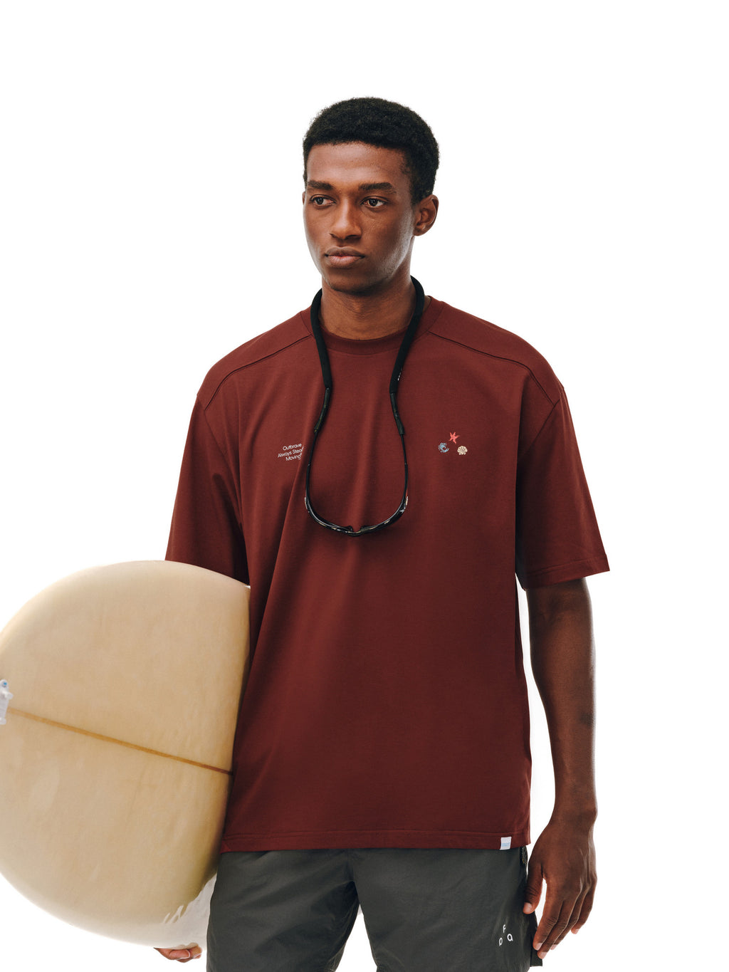 FPA Summer Vacation Element Color-Block COOLMAX Short Sleeve Couple Round Neck Breathable Outdoor Sports T-Shirt