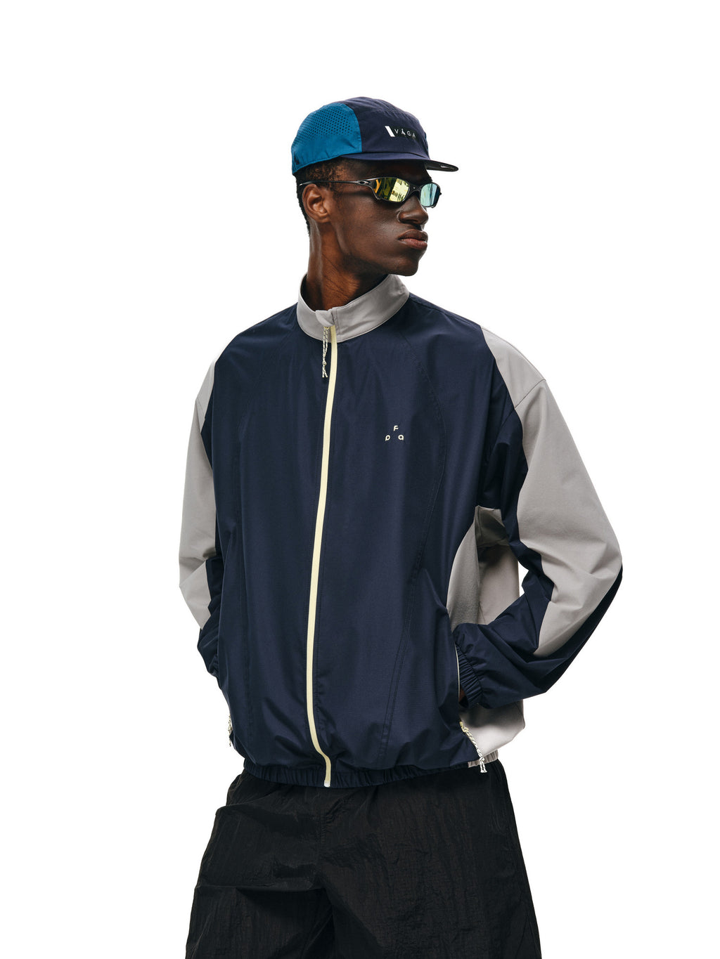 FPA Color-Block Sports Jacket Spring/Autumn Chinese Streetwear Retro Patchwork Couple Stand Collar Thin Loose Casual Outerwear