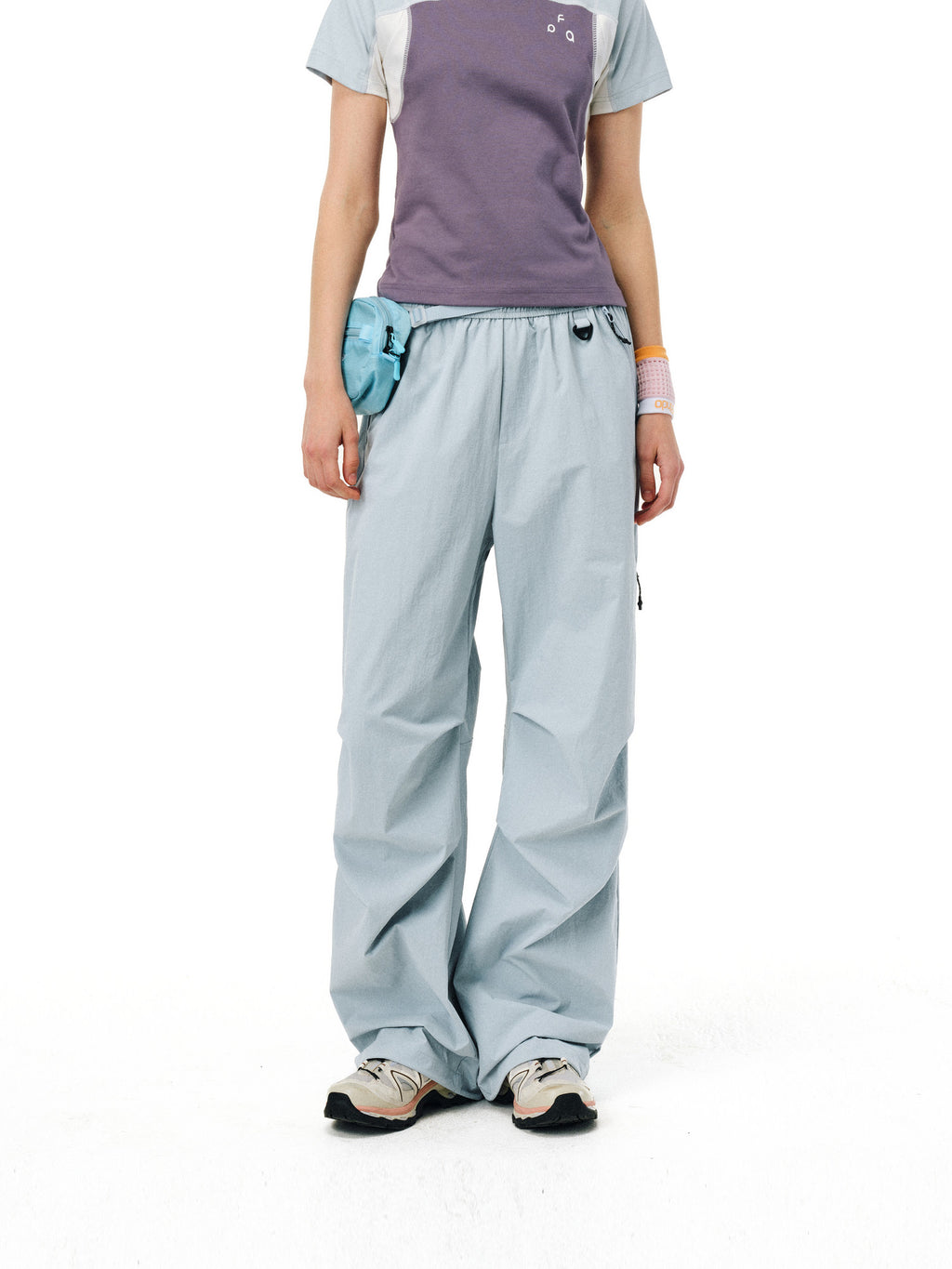 FPA Lightweight Windproof Water-Resistant Zip Pants for Outdoor Autumn Sports Loose Paratrooper Pants