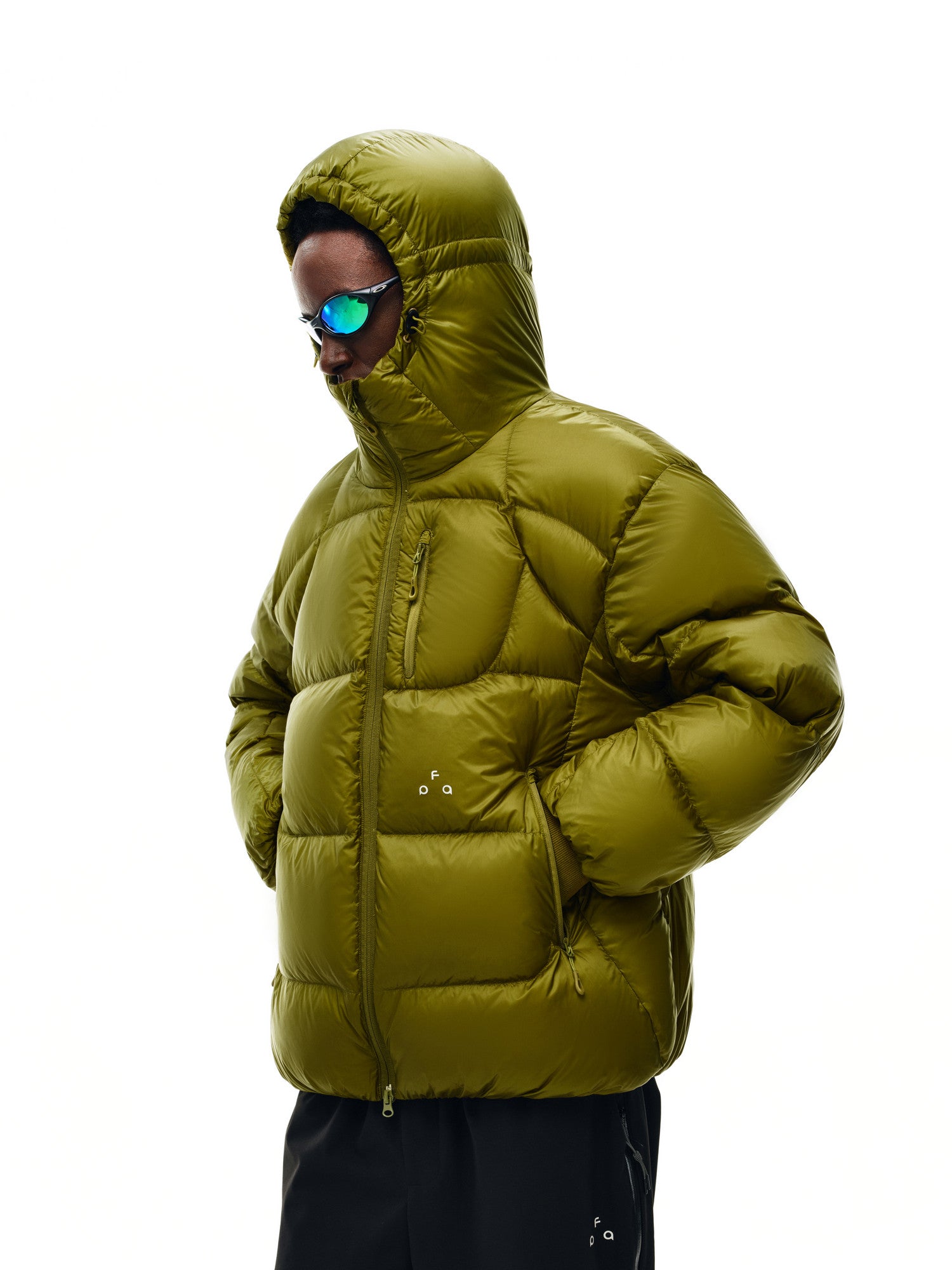 FPA 800FP 95% White Duck Down Cicada Wing Quilted Semi-Translucent Shiny Structured Hooded Down Jacket Winter Down Coat