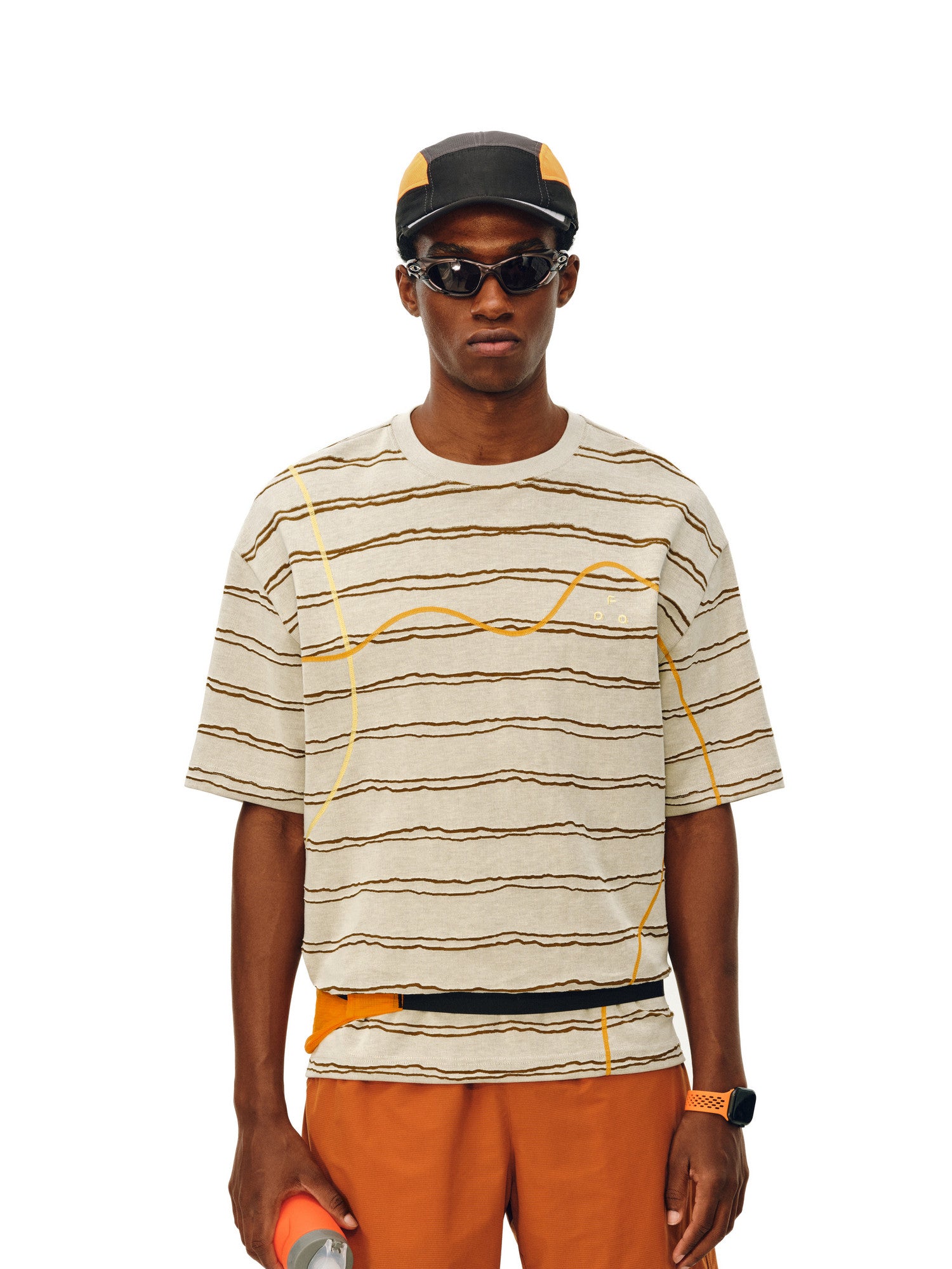 FPA Two-Tone Burnout Stripe Short Sleeve T-Shirt 2026 New Summer Round Neck Casual Contrast Color Couple T-Shirt for Men