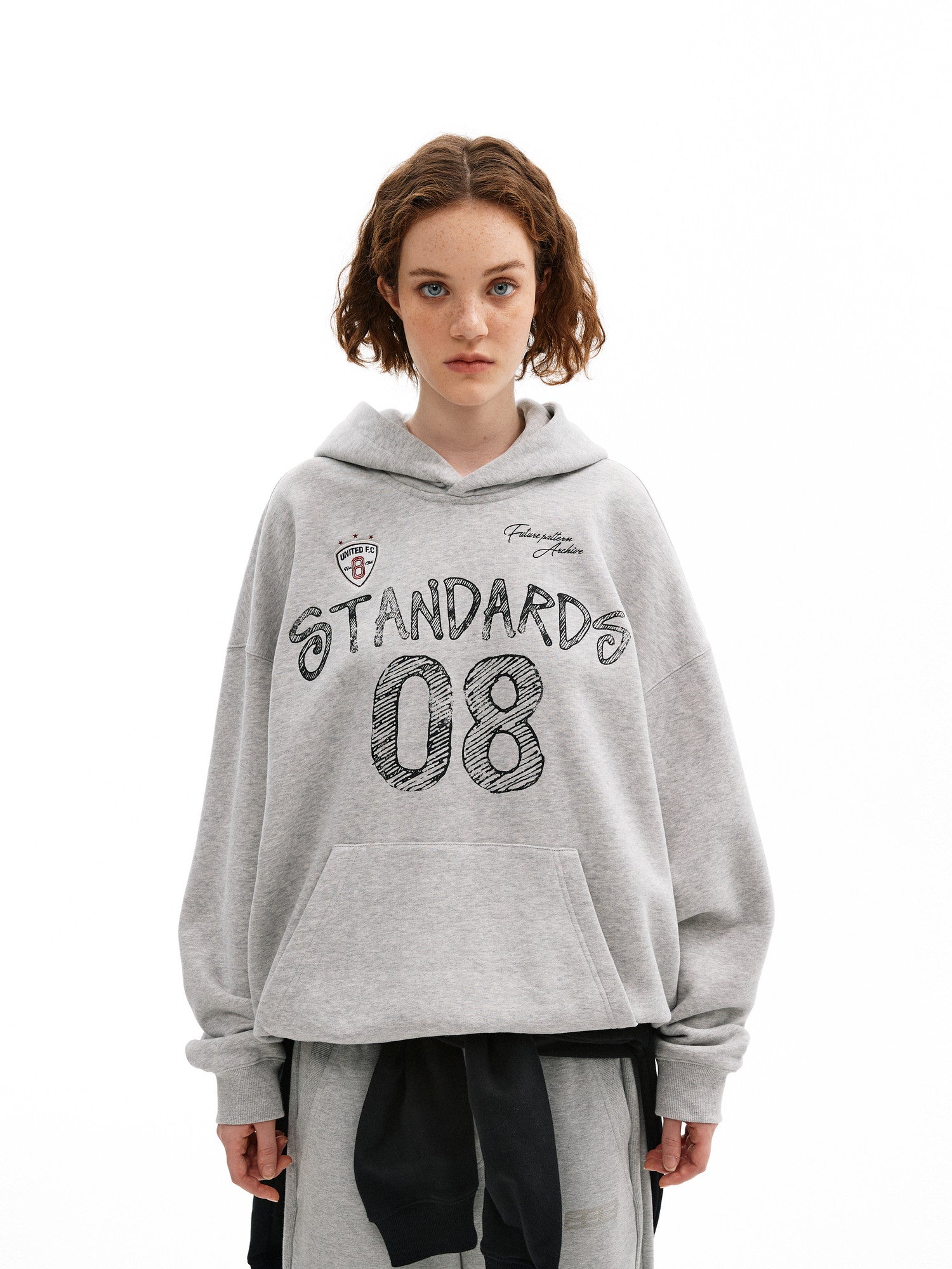 FPA Graffiti Digital Print Badge Hoodie - Unisex Heavyweight Pullover for Spring and Autumn