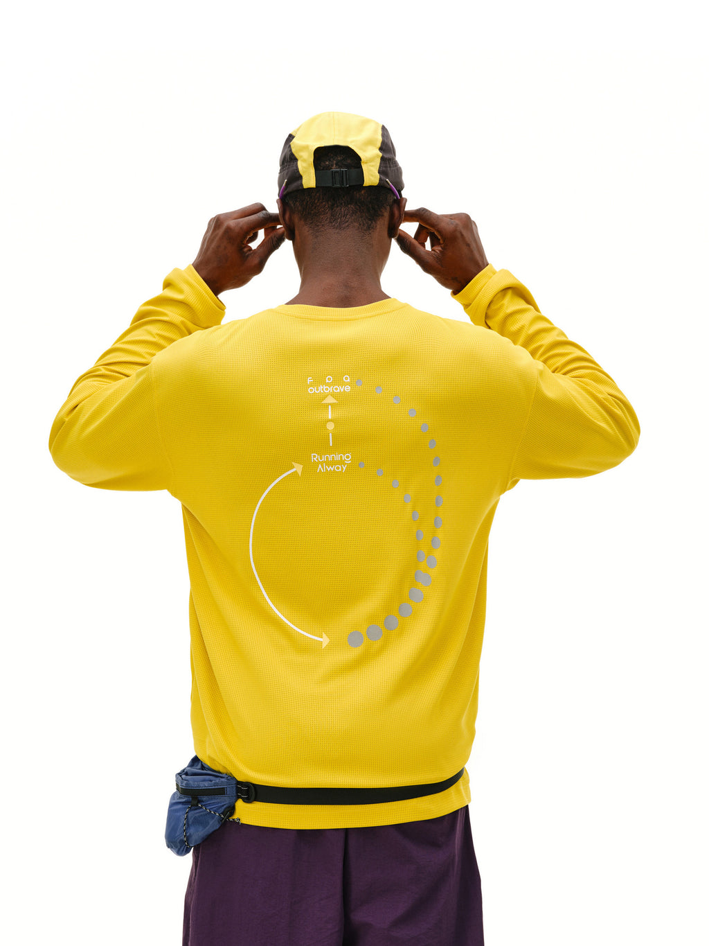 FPA Moisture-Wicking Long-Sleeve Sports Tee for Spring Outdoor Breathable Crew Neck Printed Casual Black White T-Shirt
