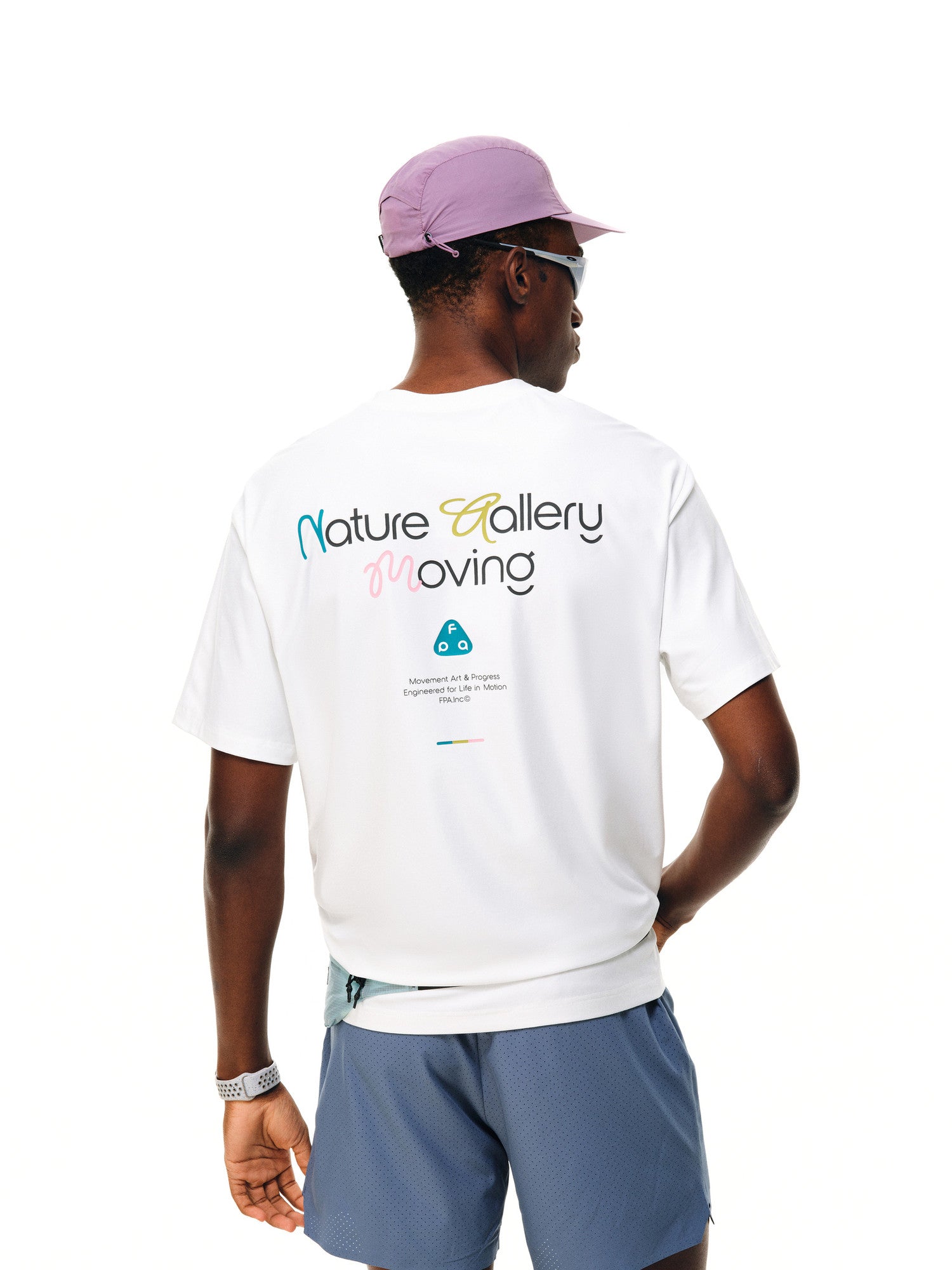 FPA Color-Block Slogan Dopamine Sports T-Shirt Summer Crew Neck Surf Print Couple Style Casual Short Sleeve