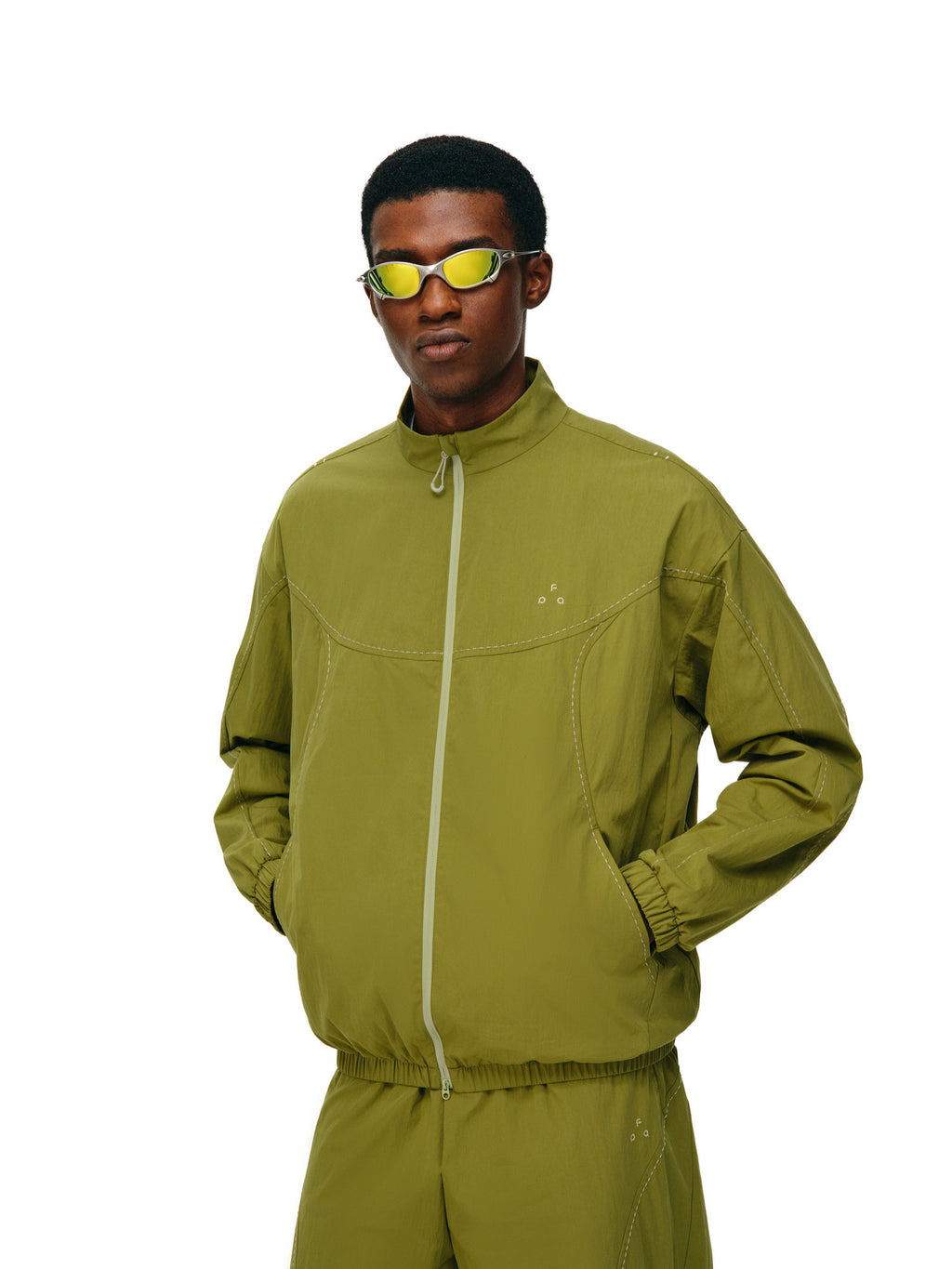 FPA Cotton-Nylon Contrast Stitch Stand Collar Casual Jacket 2026 New Autumn Sports Zip-Up Hooded Coat for Men