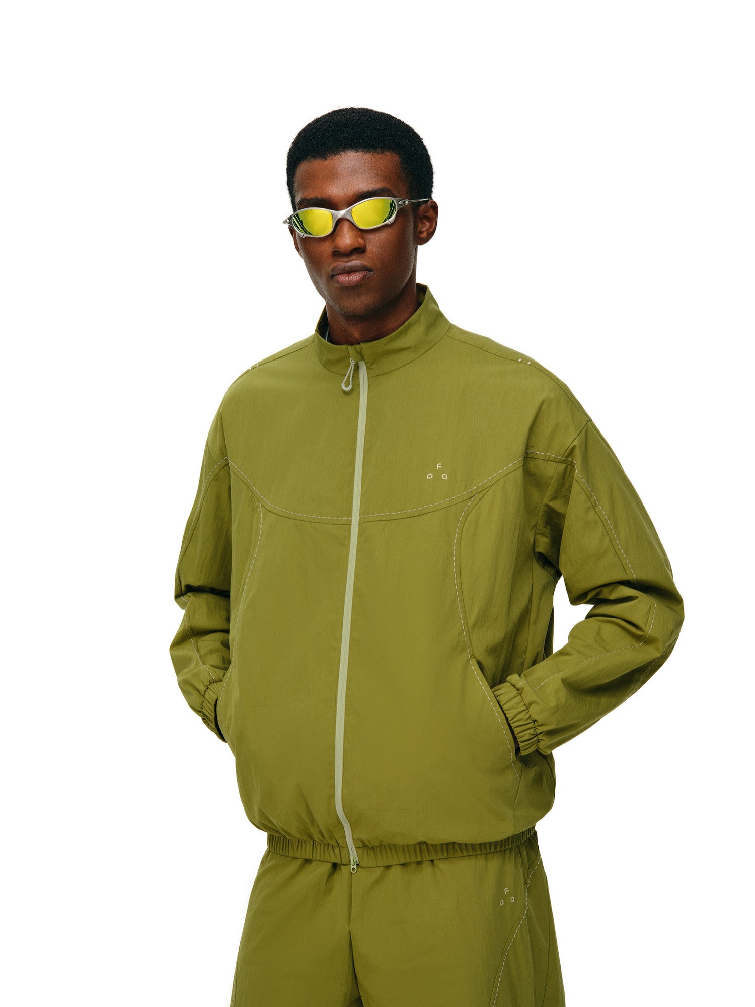 FPA Cotton-Nylon Contrast Stitch Stand Collar Casual Jacket 2026 New Autumn Sports Zip-Up Hooded Coat for Men