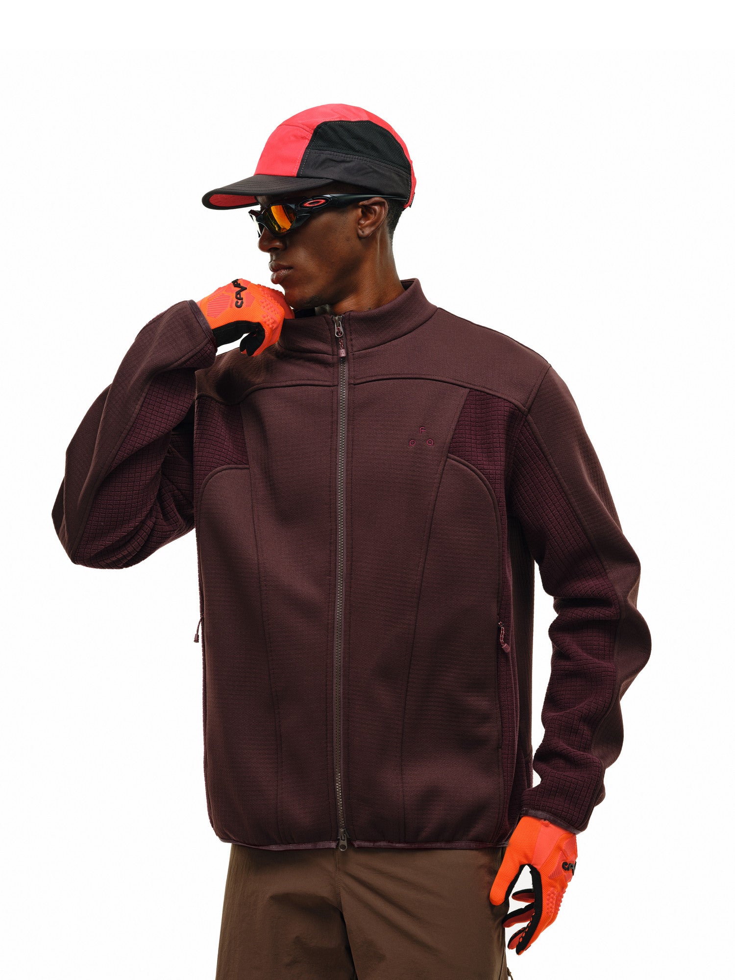 FPA Waffle Patchwork Jacket 2026 New Casual Retro Stand Collar Unisex Sports Zip-Up Cardigan