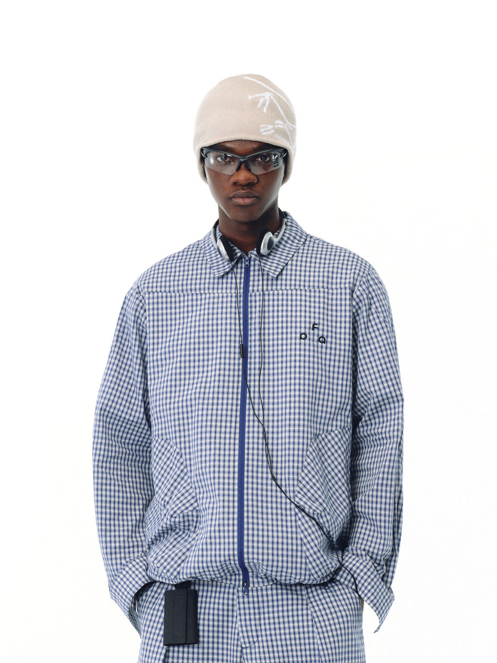 FPA City Plaid Casual Shirt Jacket - Chinese Streetwear Loose Fit Spring/Fall Couple Shirt with Polo Collar