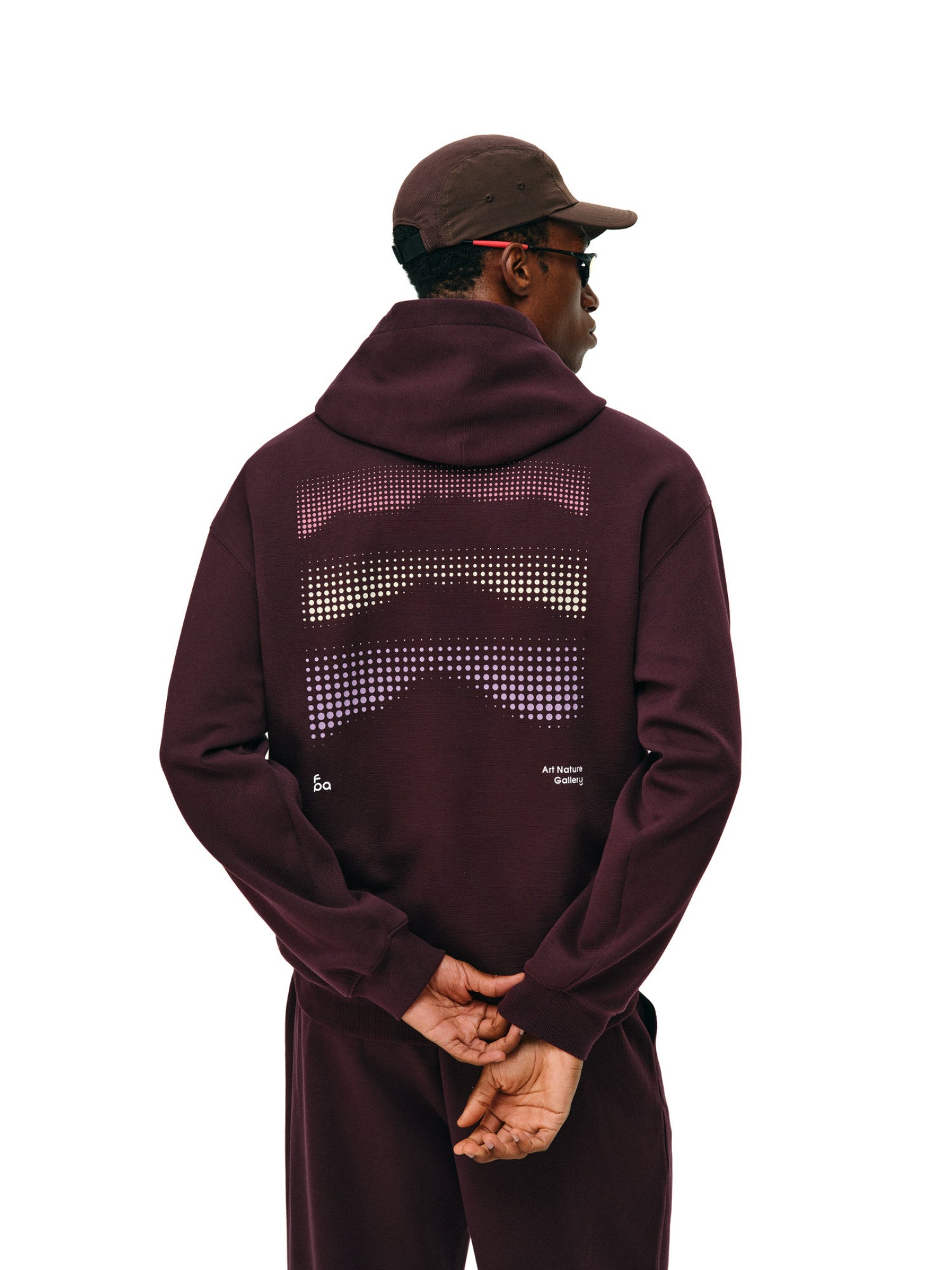 FPA Polka Dot Mountain Contrast Color Sports Hoodie Spring/Autumn Printed Casual Unisex Black Hooded Sweatshirt for Men