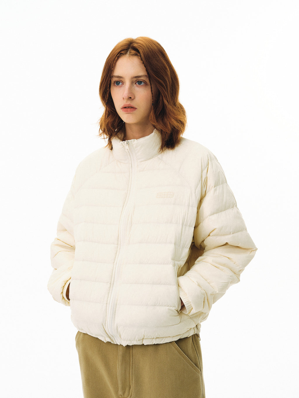 FPA Cocoon Lightweight Short Down Jacket for Autumn/Winter, Couple Loose Stand Collar Warm Chinese Streetwear Trend Down Coat