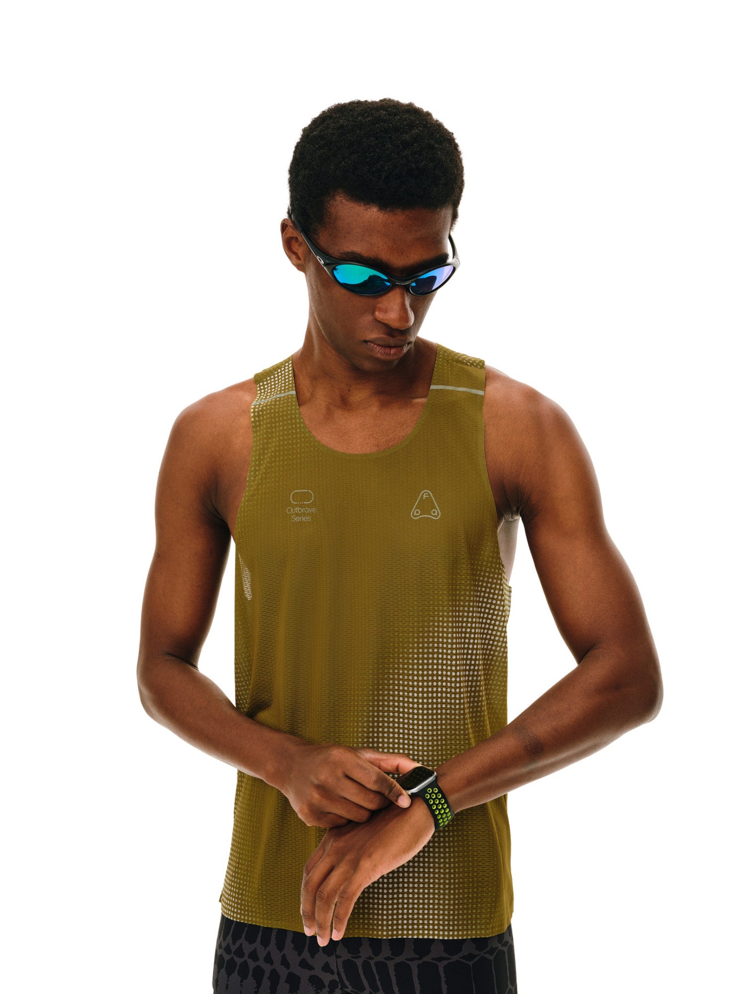 FPA Mesh Panel 3M Reflective Sports Vest Printed Tank Top for Outdoor Fitness, Basketball, Running
