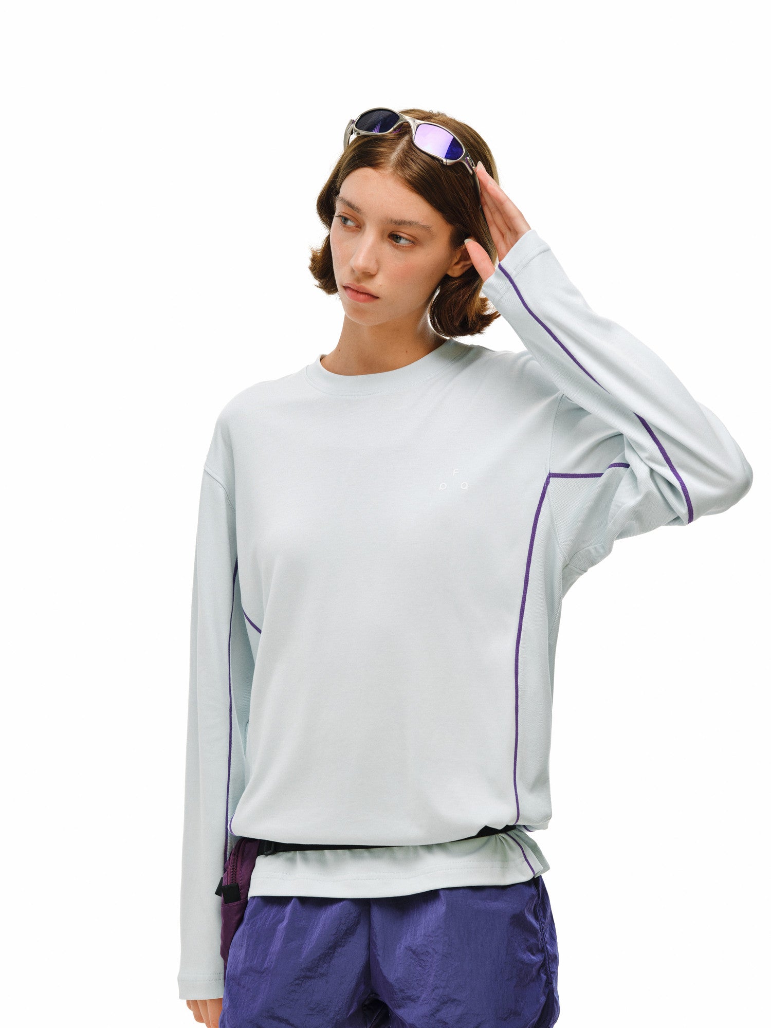 FPA Triangle Logo Color-Block Long Sleeve Tee for Spring/Autumn Outdoor Quick-Dry Basic Round Neck Casual Couple T-Shirt