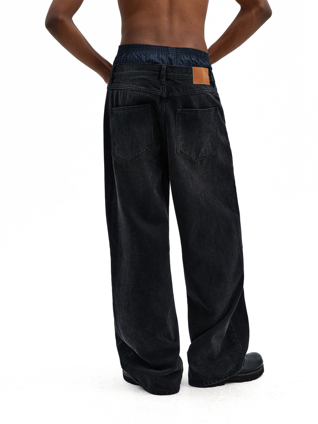 FPA Loose Wide-Leg Jeans (Washed Black) 2024 New Chinese Streetwear Trendy Long Pants for Men