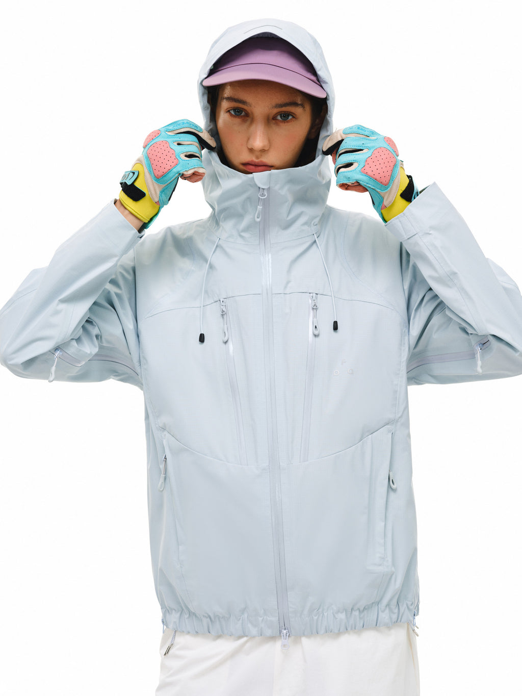 FPA Fully Taped Seams, Waterproof, Windproof, and Breathable Color-Blocking Double-Zip Hardshell Jacket for Outdoor Sports Men
