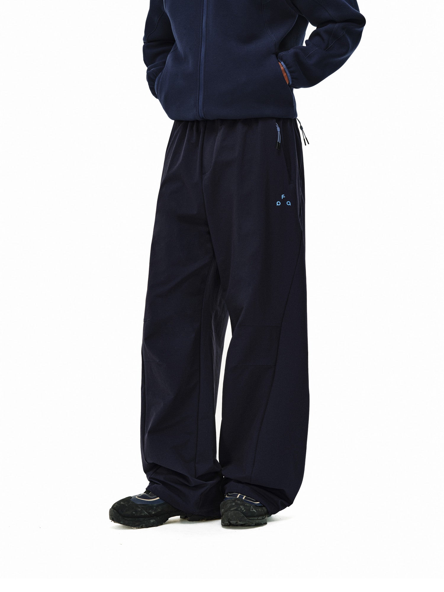 FPA Outdoor Water-Repellent Abrasion-Resistant Softshell Four-Way Stretch Hiking Trousers, National Trend Loose Straight-Leg Casual Pants for Men