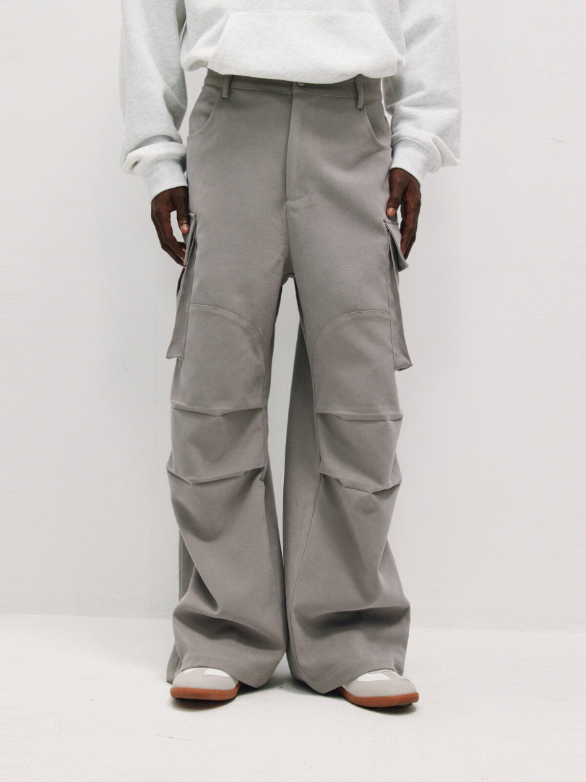 FPA Vintage Suede Large Pocket Cargo Pants American Street High-Rise Spring/Autumn Loose Straight-Leg Paratrooper Pants for Men