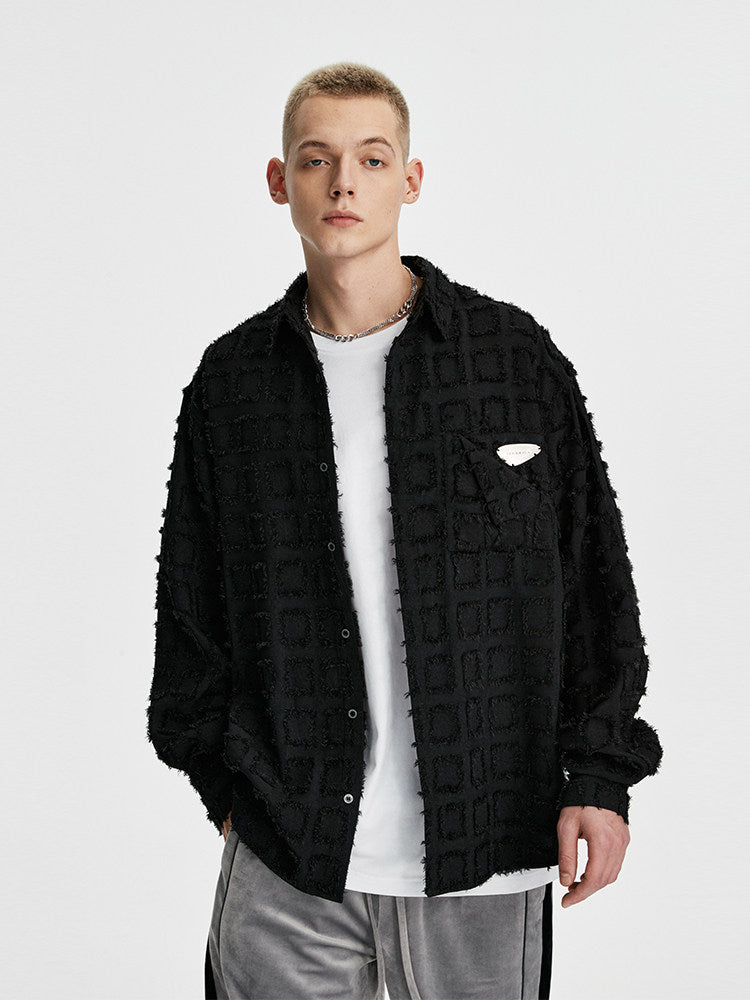 FPA Tassel Plaid Long-Sleeve Shirt - Chinese Streetwear Trendy Casual Autumn Women's and Men's Loose Fit Jacket