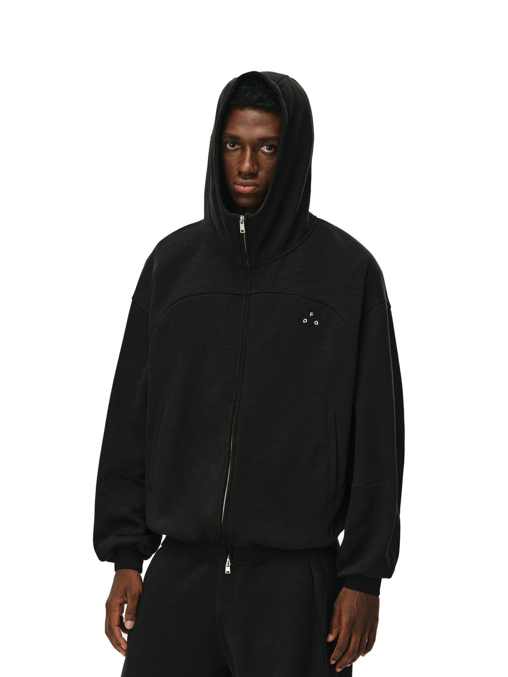 FPA Slub Cotton Moisture-Wicking Zip-Up Hoodie Sweatshirt - Casual Unisex Fall Essential, Loose Fit