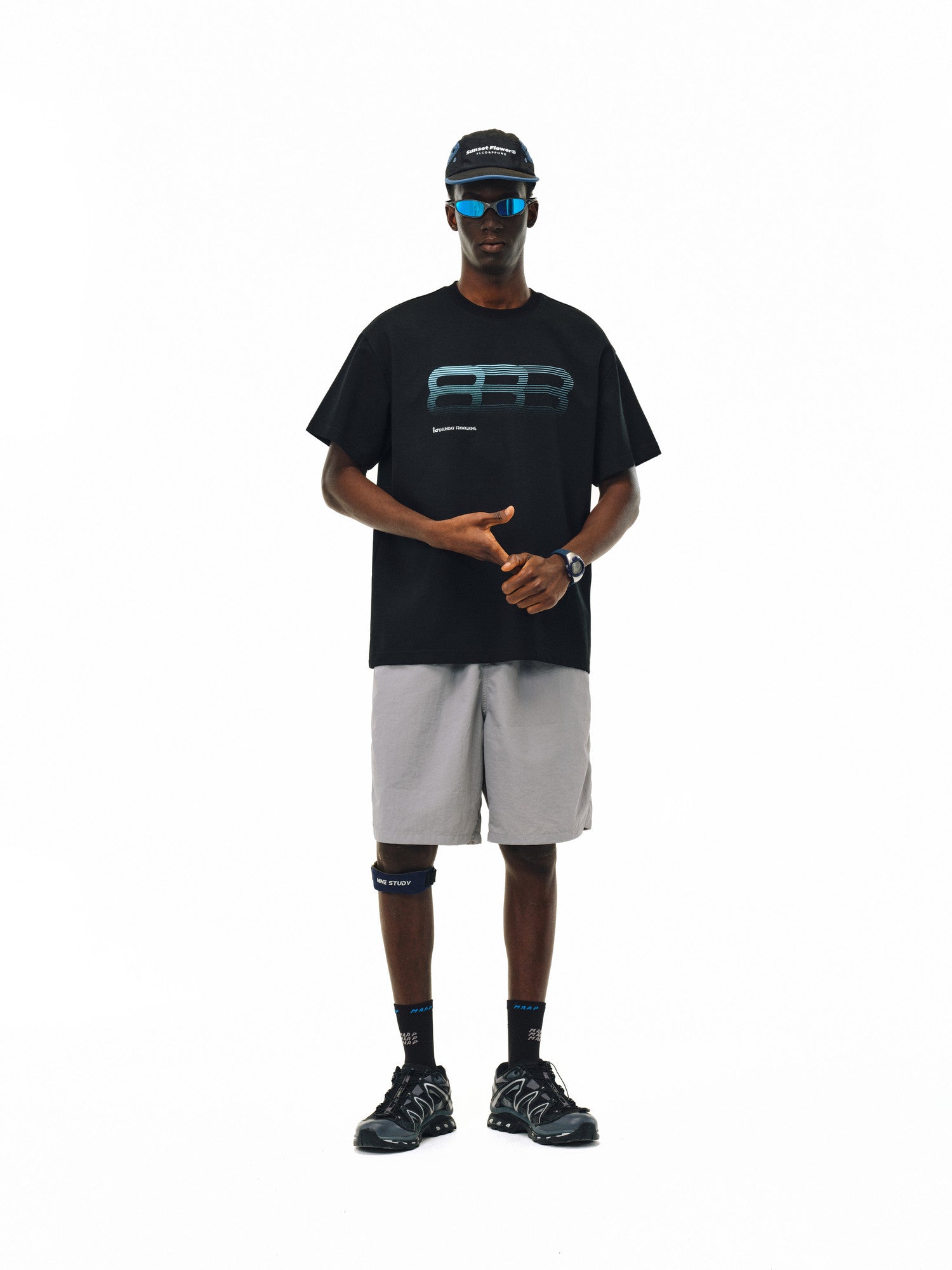 FPA Cool-Touch Long-Staple Cotton Gradient Logo T-Shirt – Summer Heavyweight Loose Fit Unisex Streetwear Tee