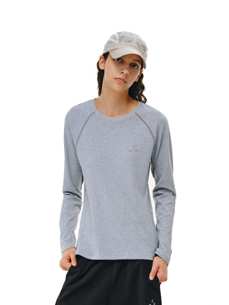 FPA Cotton Small Logo Basic Long Sleeve Tee 2026 New Outdoor Sports Crew Neck Spring/Fall Casual T-Shirt for Women