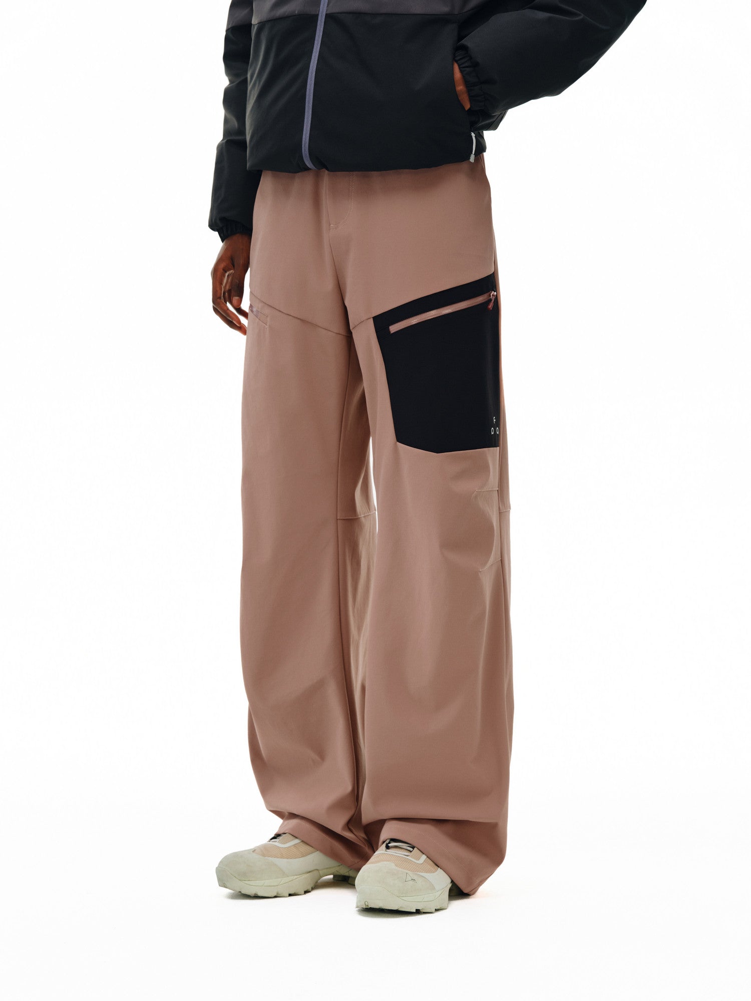 FPA Outdoor Waterproof Zipper Pants Contrast Color Pocket Straight Loose Unisex Windbreaker Sports Casual Pants