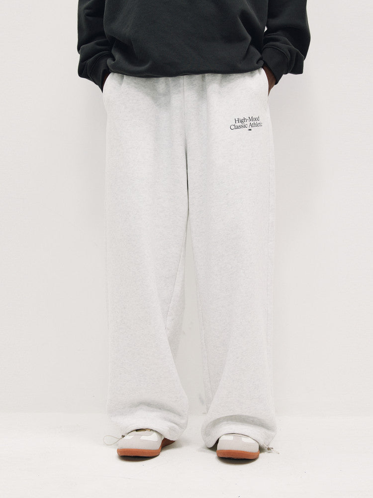 FPA Basic Slogan Sweatpants - Spring/Fall Chinese Streetwear Trendy Wide-Leg Hip-Hop Straight-Leg Black Casual Pants