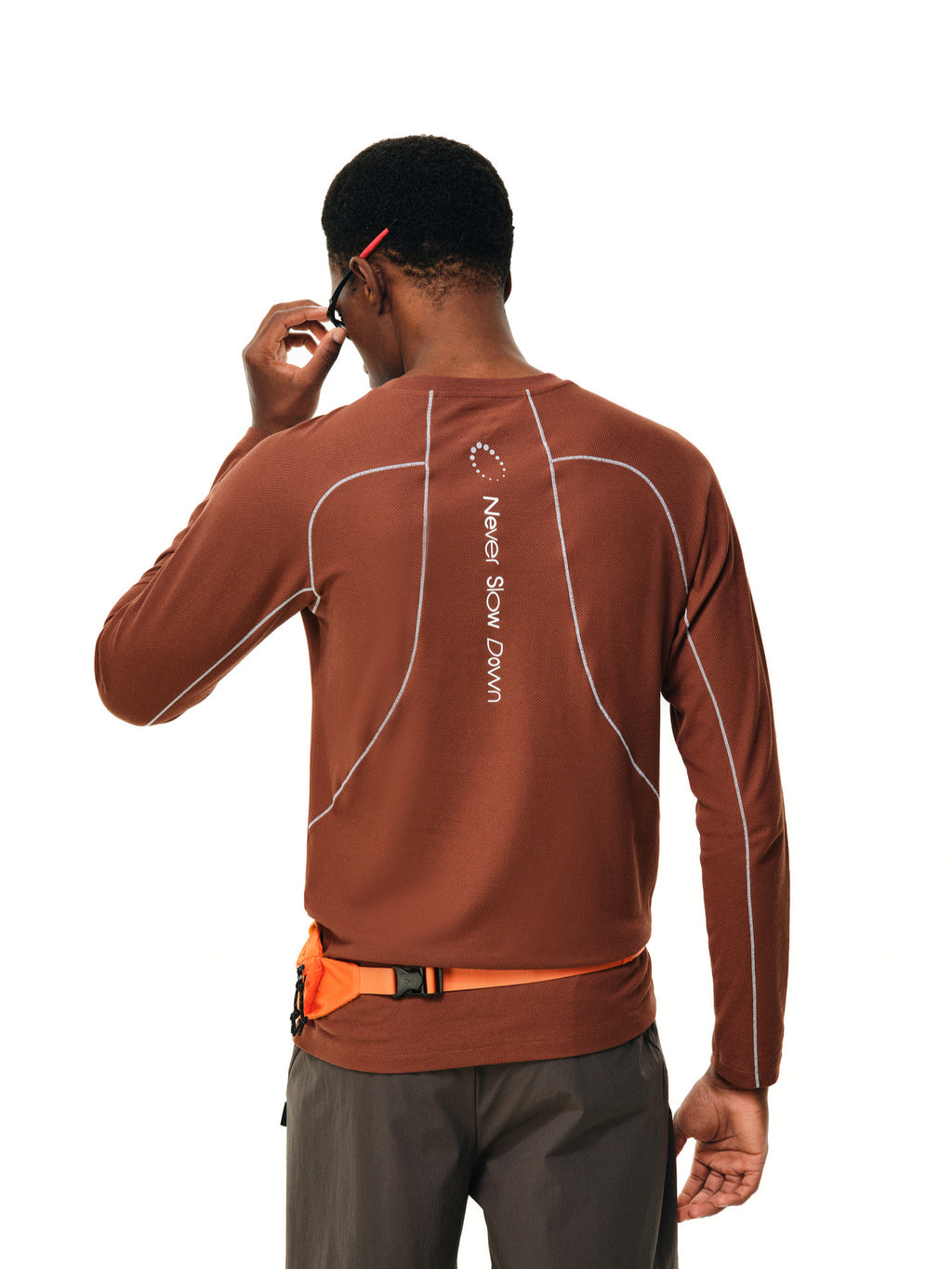 FPA Fish Scale Mesh High-Stretch Breathable Contrast Long-Sleeve Basic Logo Round Neck Autumn Couple Fitted Sports T-Shirt