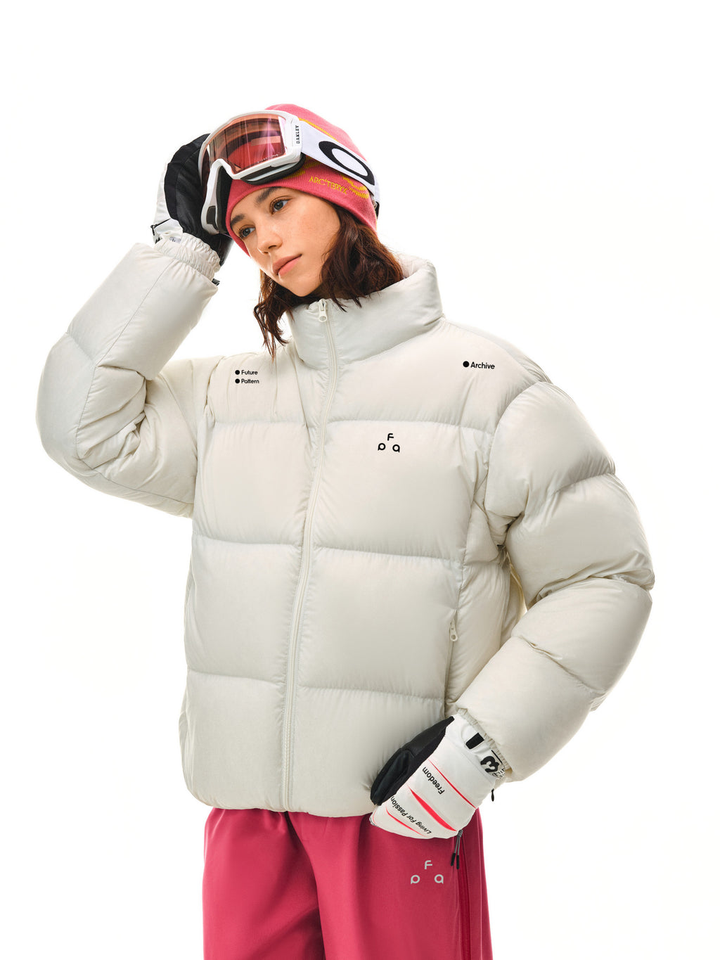 FPA Triangle Logo Sports Pattern Down Jacket Winter Stand Collar Short Warm Thick Couple Down Coat