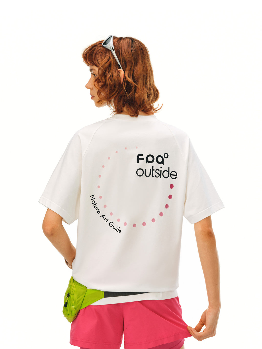 FPA Polka Dot COOLMAX Graphic Slogan Short Sleeve T-Shirt for Outdoor Sports, Round Neck, Unisex, Black and White