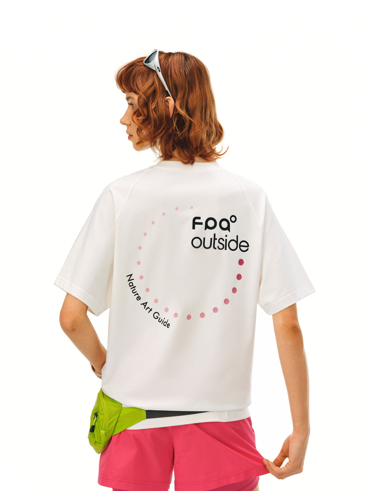 FPA Polka Dot COOLMAX Graphic Slogan Short Sleeve T-Shirt for Outdoor Sports, Round Neck, Unisex, Black and White