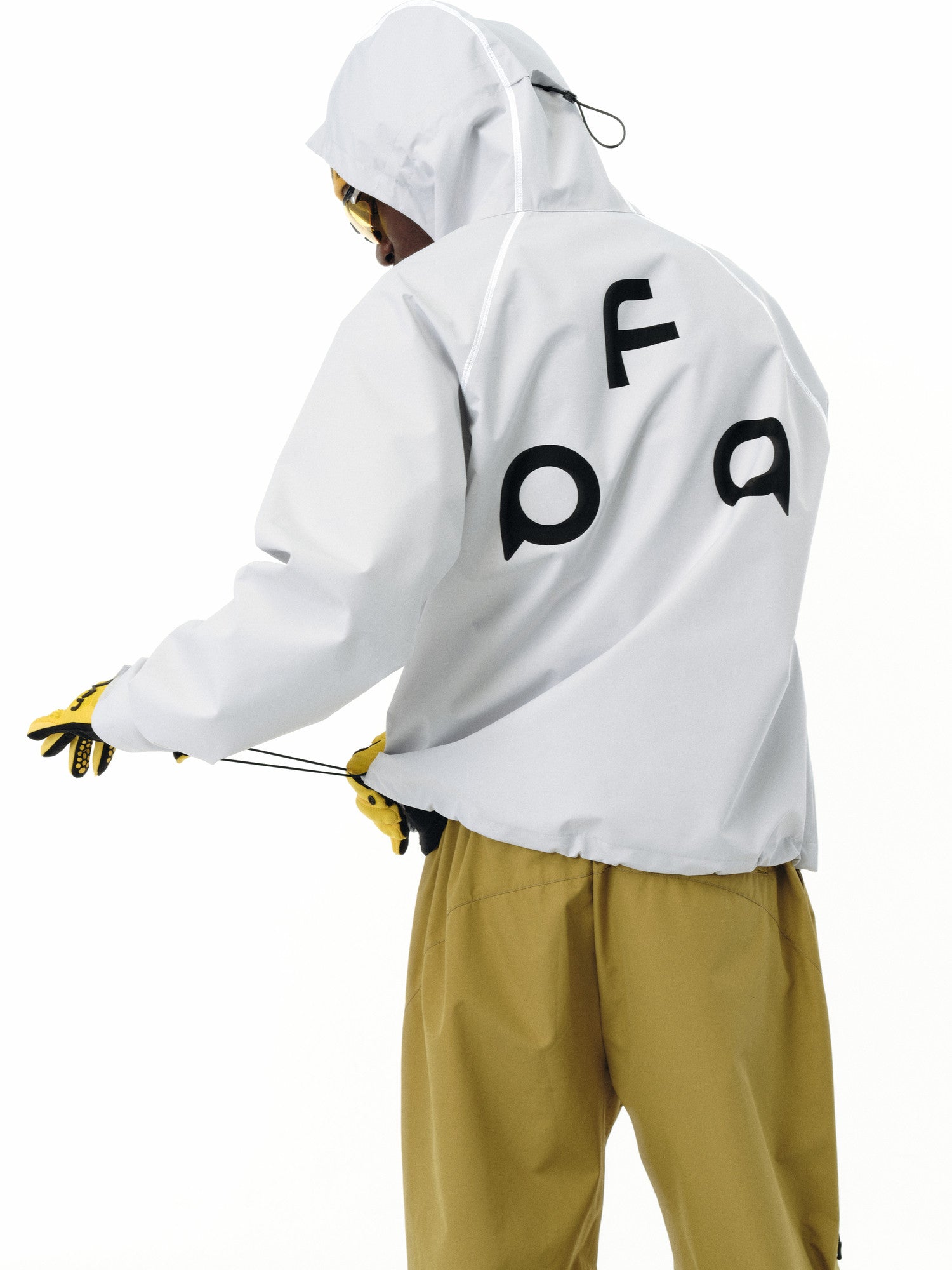 FPA Three-Proof Hasselblad Color-Block Hardshell Jacket - Chinese Streetwear Outdoor Windproof Sports Coat in Coconut White, Couple Thin Jacket for Men