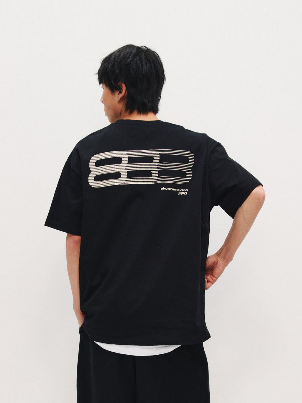 FPA Gradient Track Graphic Short Sleeve T-Shirt - Chinese Streetwear Trendy American Style Couple Summer Loose Crew Neck Tee for Men