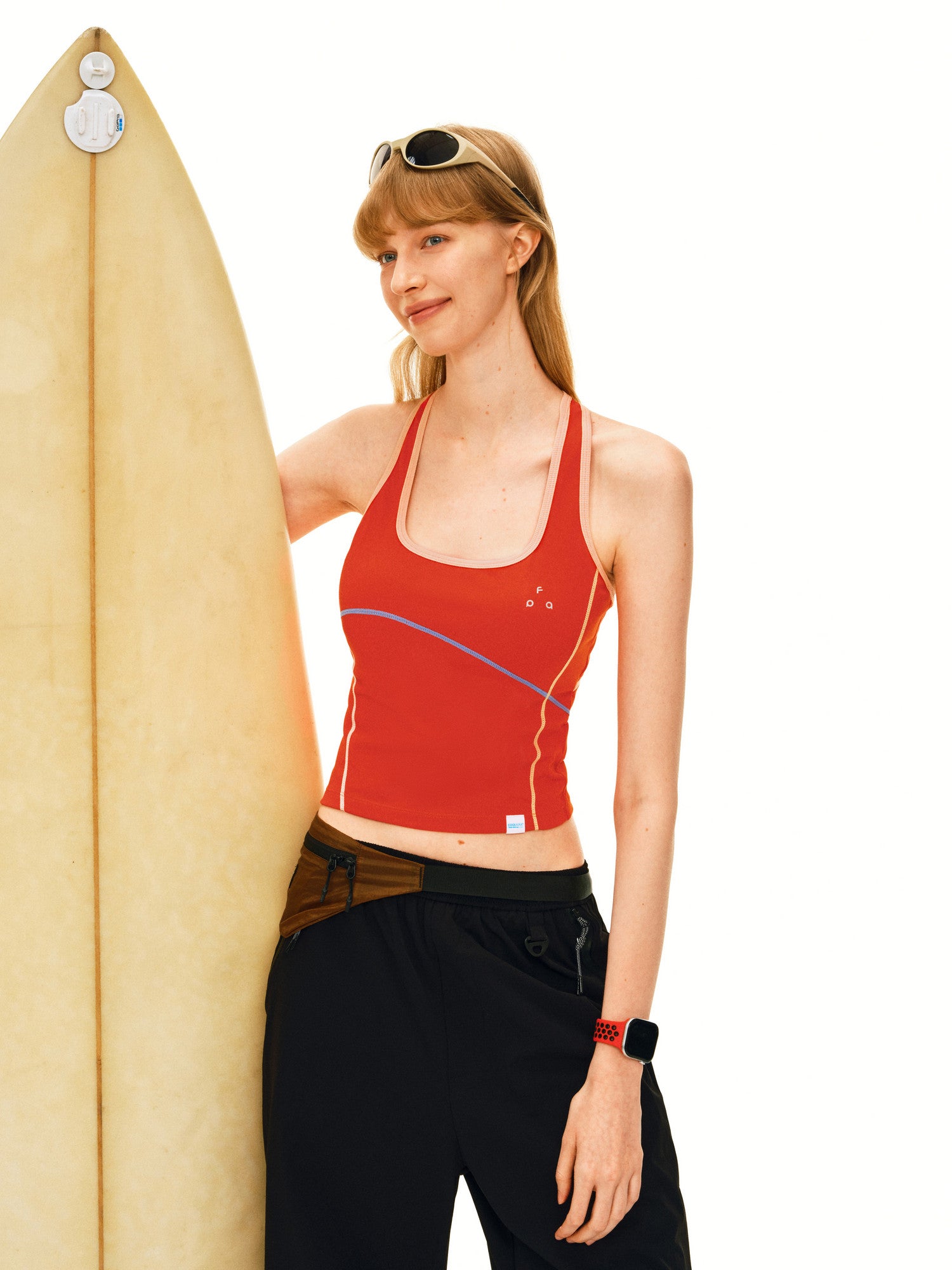 FPA COOLMAX Color-Block Curve Women's Vest – Outdoor Sports Yoga Fitness Breathable Fitted Undershirt