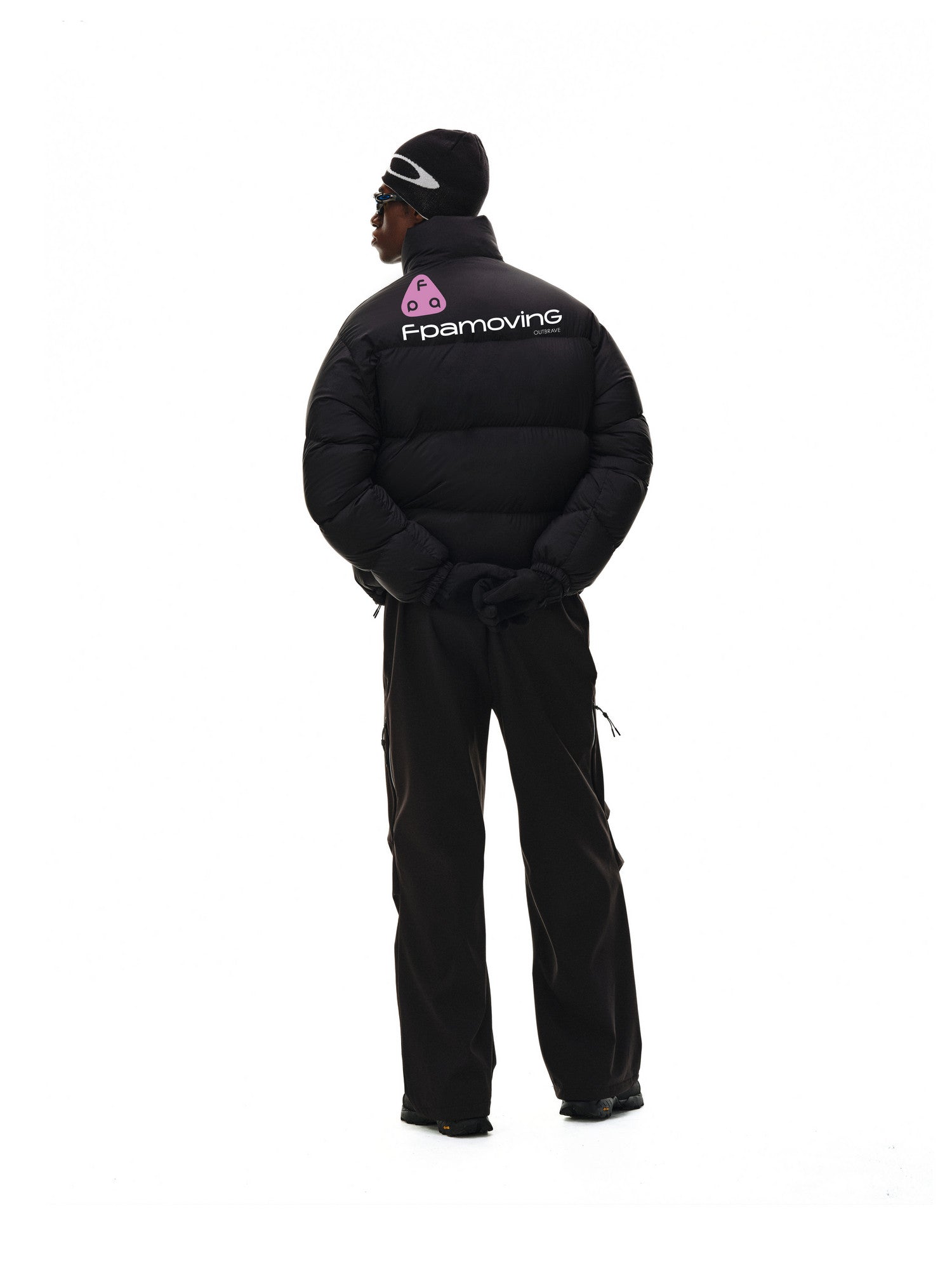 FPA Color-Block Logo Print Down Jacket Winter Sports Couple Short Thick Warm Down Coat